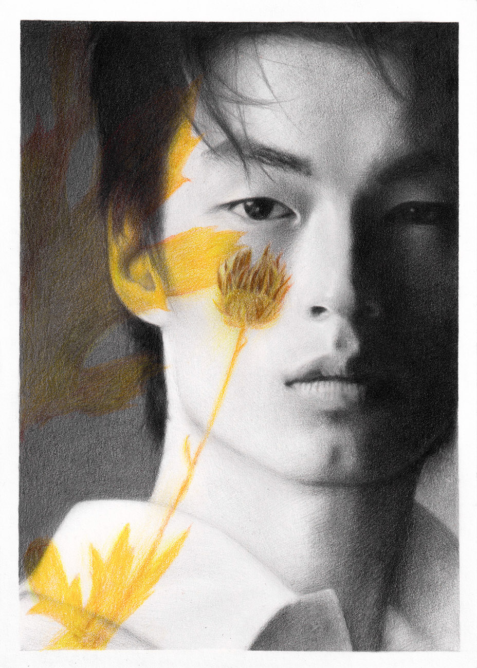 Postcard 1, 2024Graphite and colored pencil on paperfor Nucleus Portland Annual Postcard Show PS9'