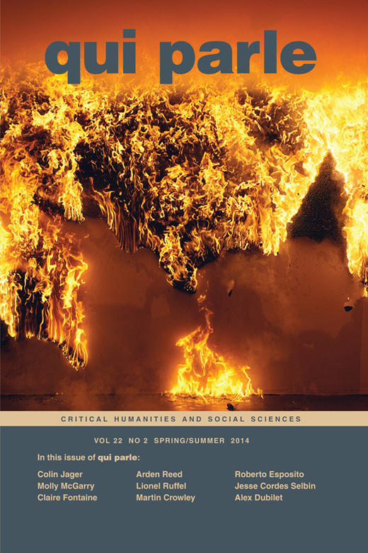 Qui Parle, Volume 22, Number 2, Spring/Summer 2014