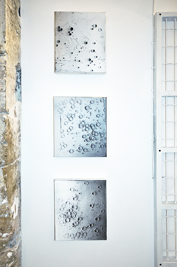 Untitled, 2014, mixed media on canvas, 35,5 x 27,9 cm / Untitled, 2014, mixed media on canvas, 35,5 x 27,9 cm / Untitled, 2013, mixed media on canvas, 35,5 x 27,9 cm