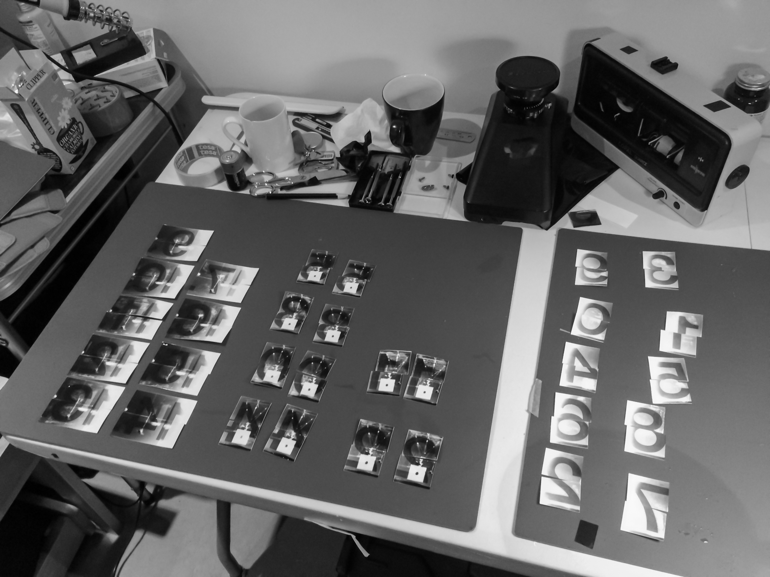 Arranging the expose photo papers