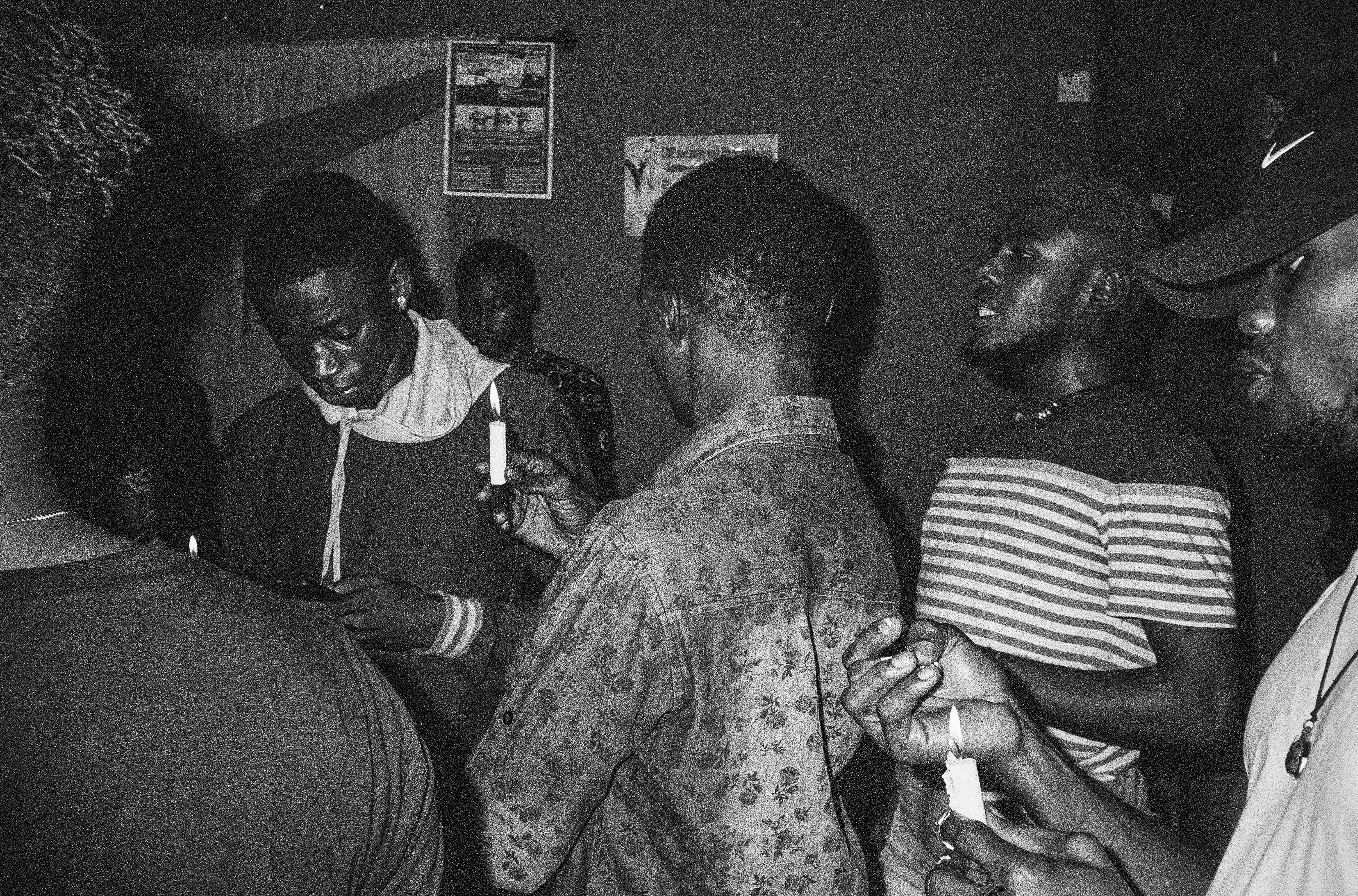 Sabelo Mlangeni, Prayer for Truth V. Lil B and Ruby (2019) | Hand-printed silver gelatin print