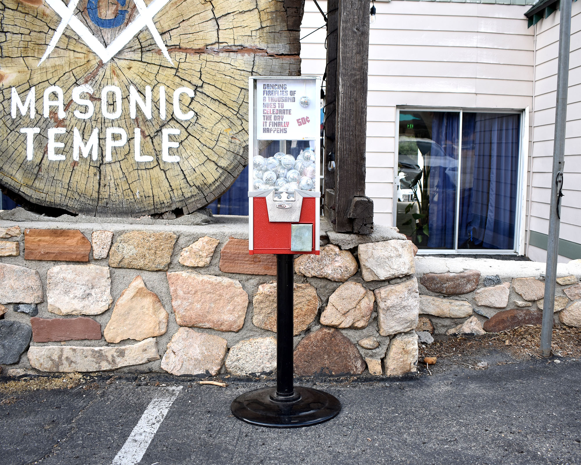 Third installation outside the Rim of The World Masonic Temple in Twin Peaks, CA