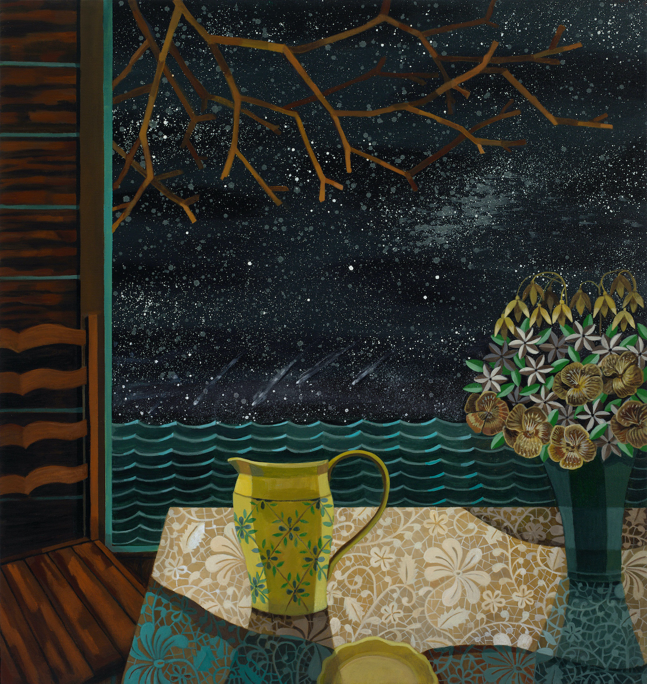 Gail Spaien, 'Nightfall', 2025, Acrylic on linen, 34 x 36 in.