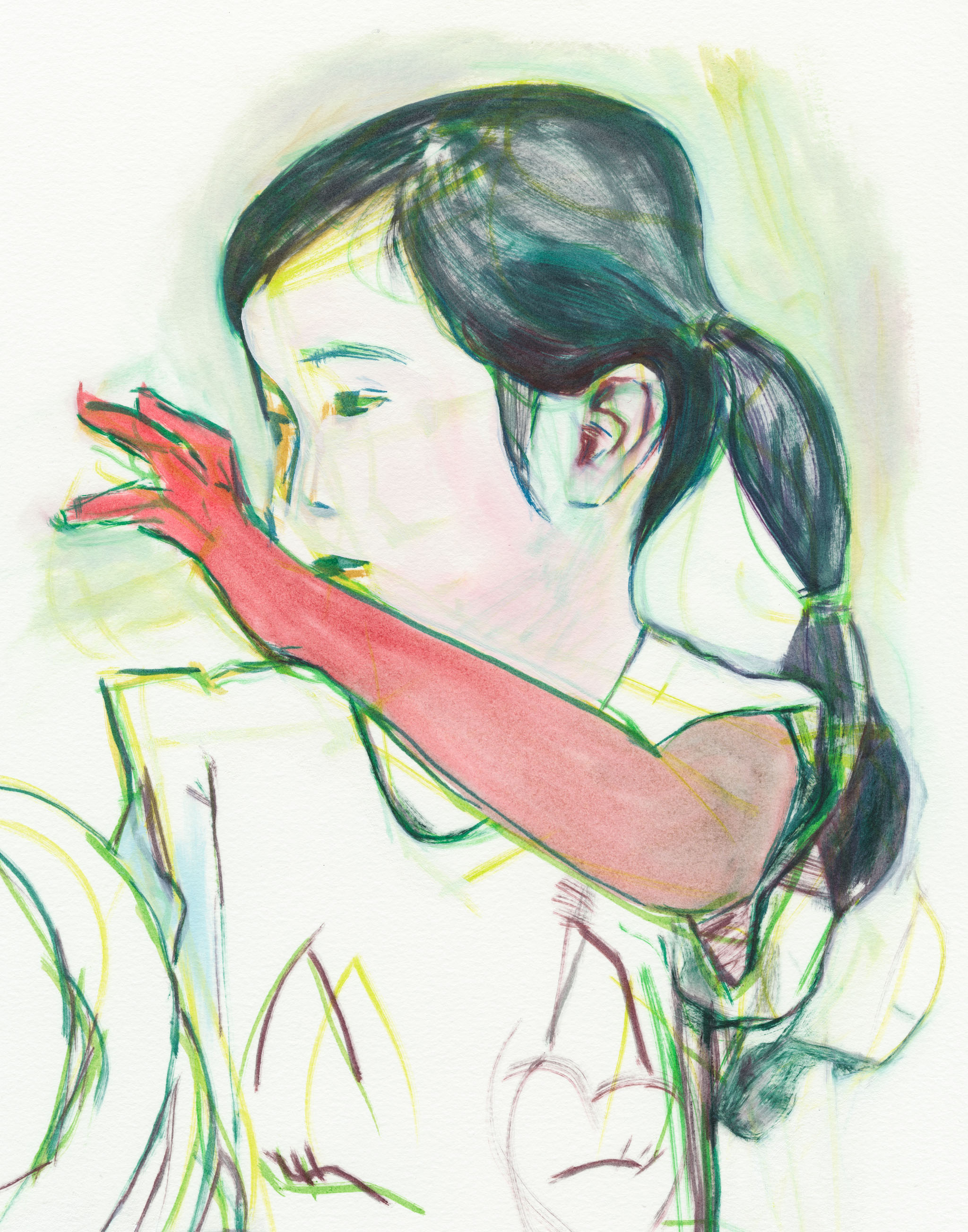 Wave 14x11 oil on paper 2017