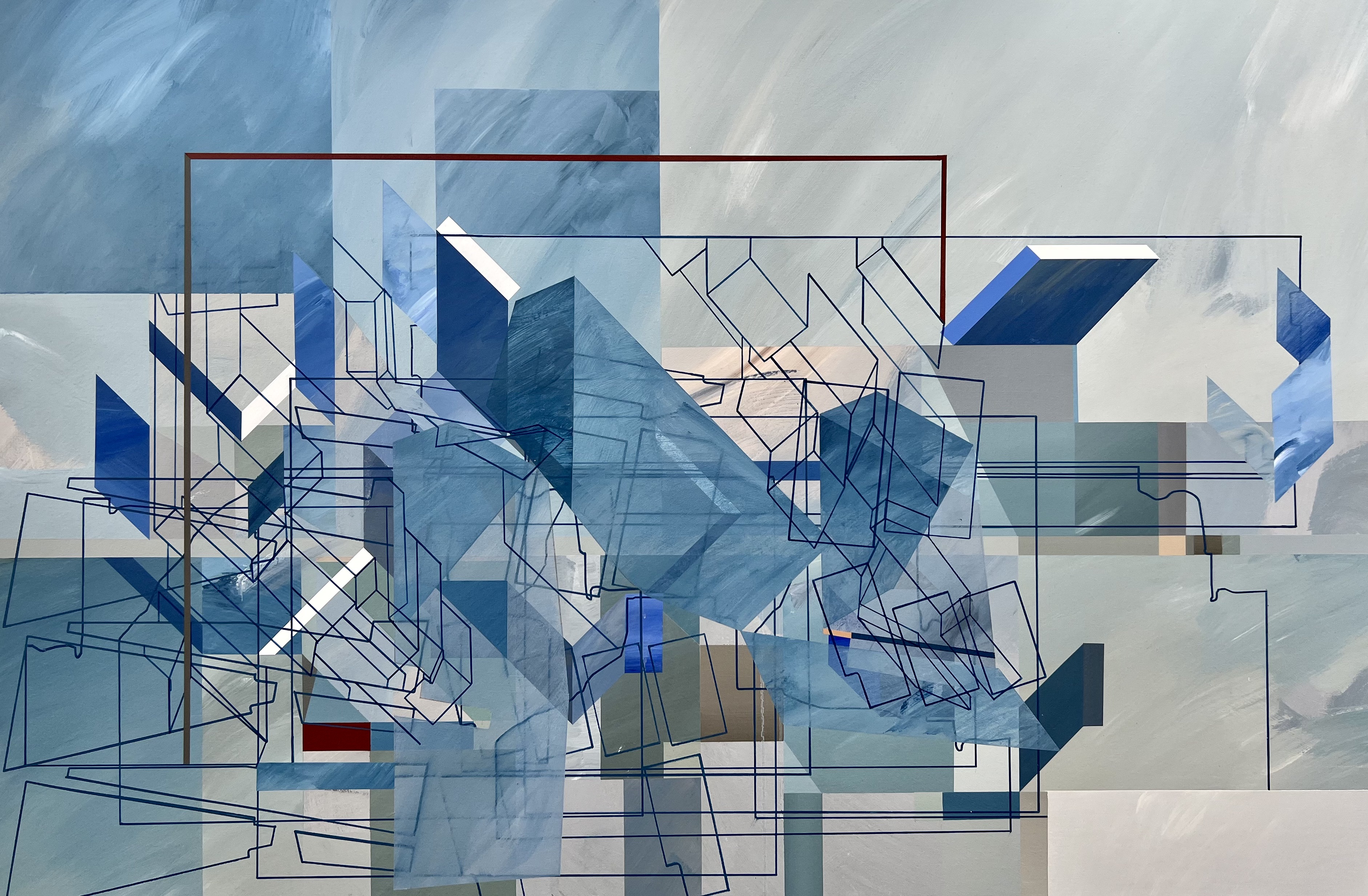 "Geographical Location" 2022 Técnica Mista Sobre Tela 100x150cm