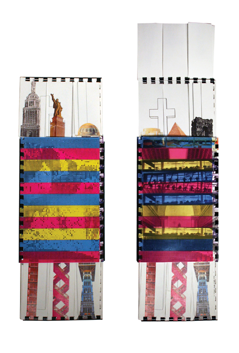 Possible combinations of precedent, program, figures, and exterior expressions explored through a flip-book