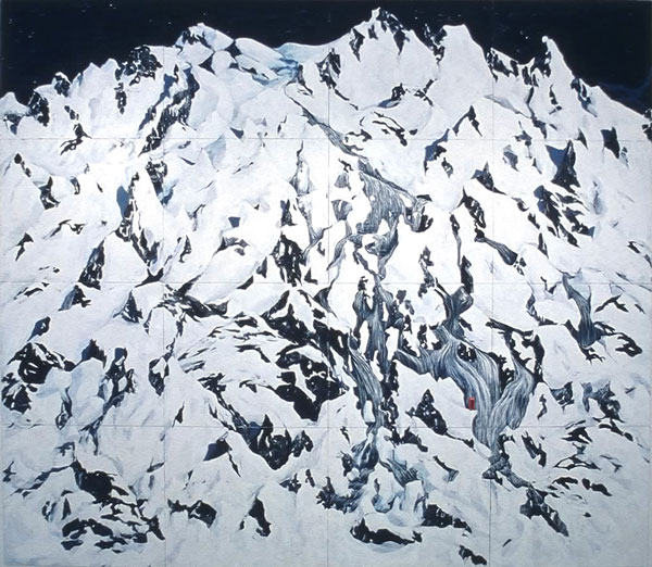 “ I Know Where I am Going”, acrylic and collage on boards 96x108, 244x274cm 