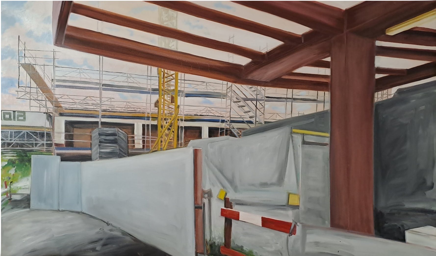 2023, Riedikerstrasse 63, Ersatzneubau Werkhof, 150 x 90cm, Öl auf Leinwand