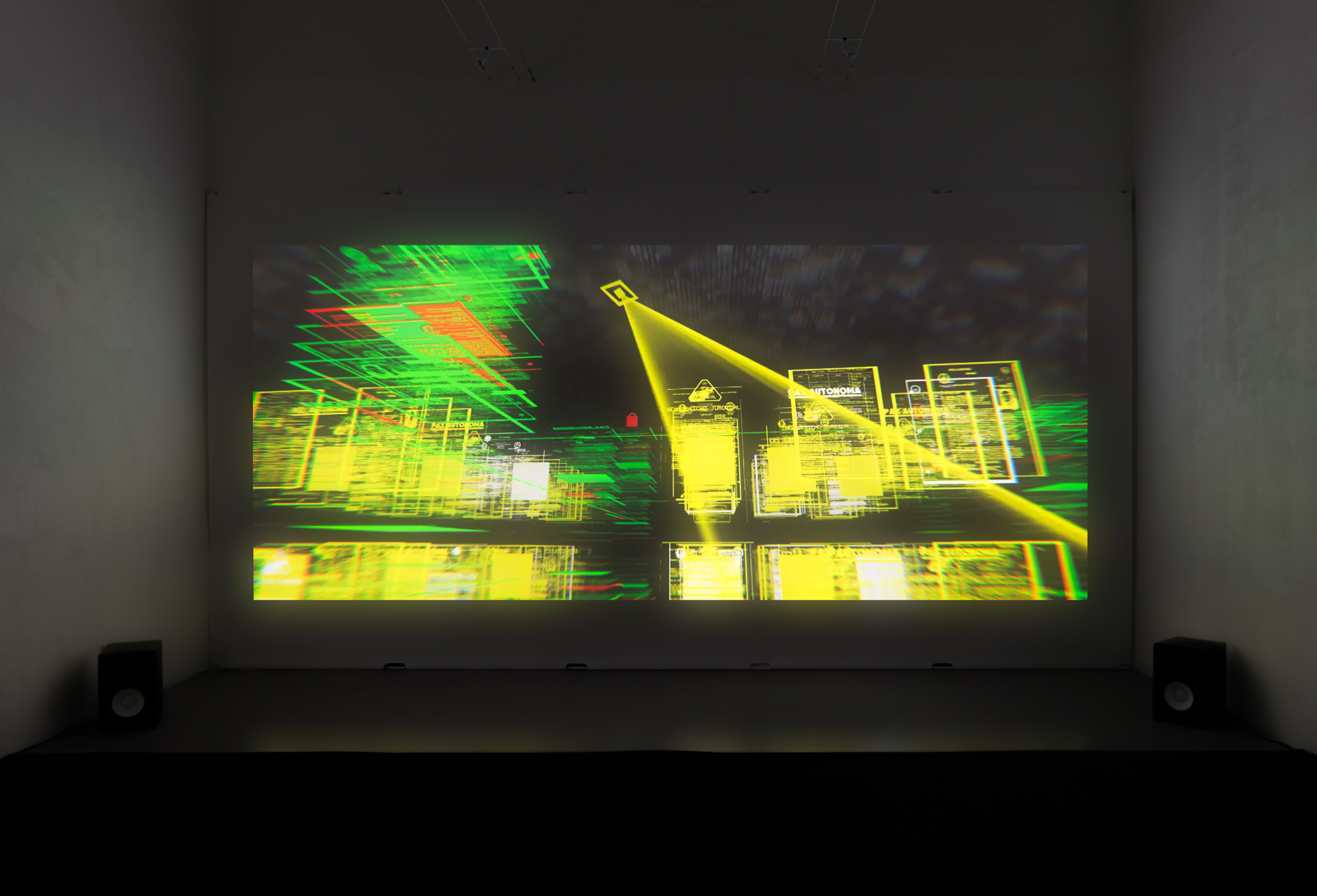 Chain–link, 2021–2022, single-channel video comprising machinima, 3D animation, and found footage with sound, 90 minutes, 22 seconds