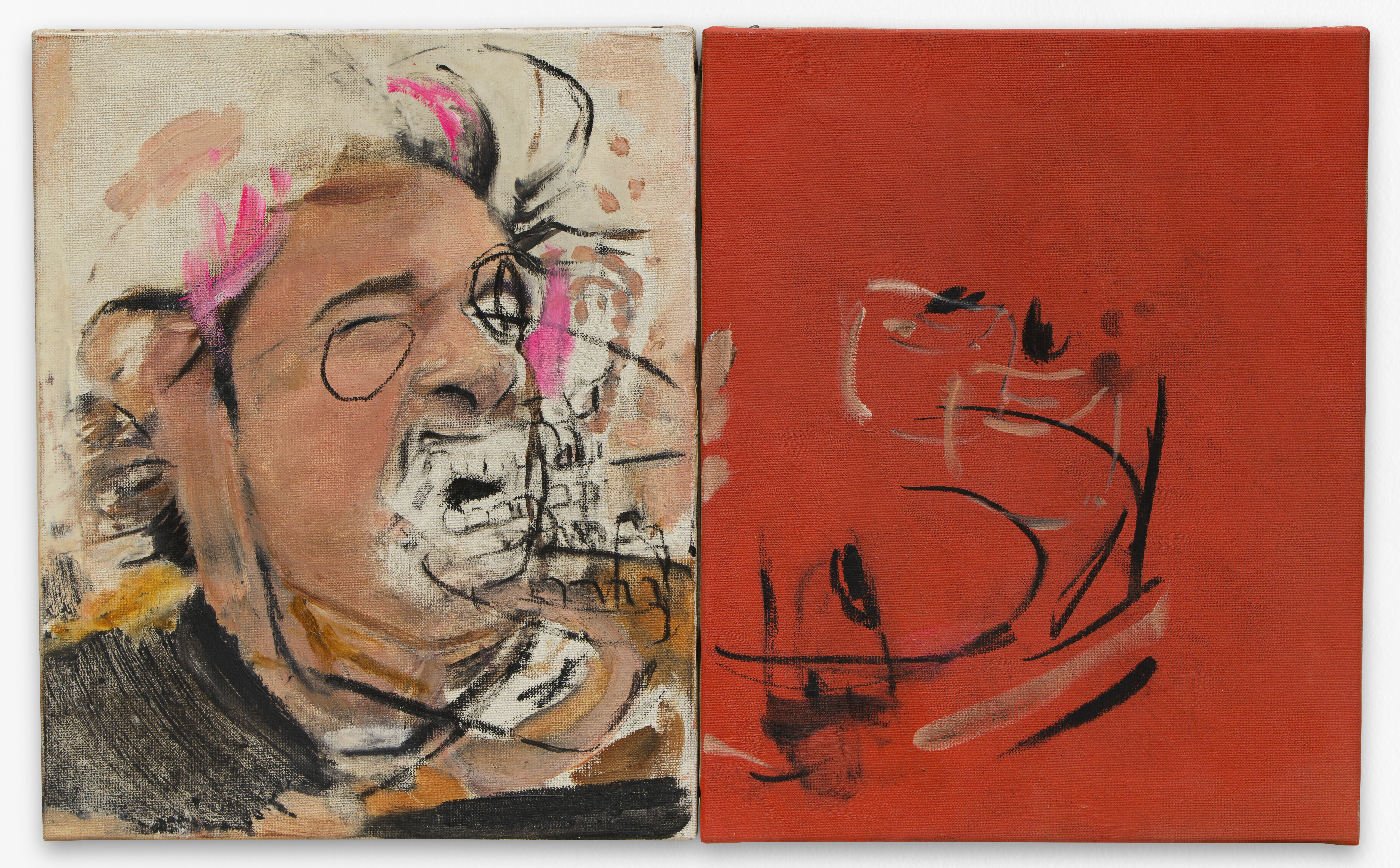 TOO MUCH, 2023, huile et fusain sur toile, 41x66cm