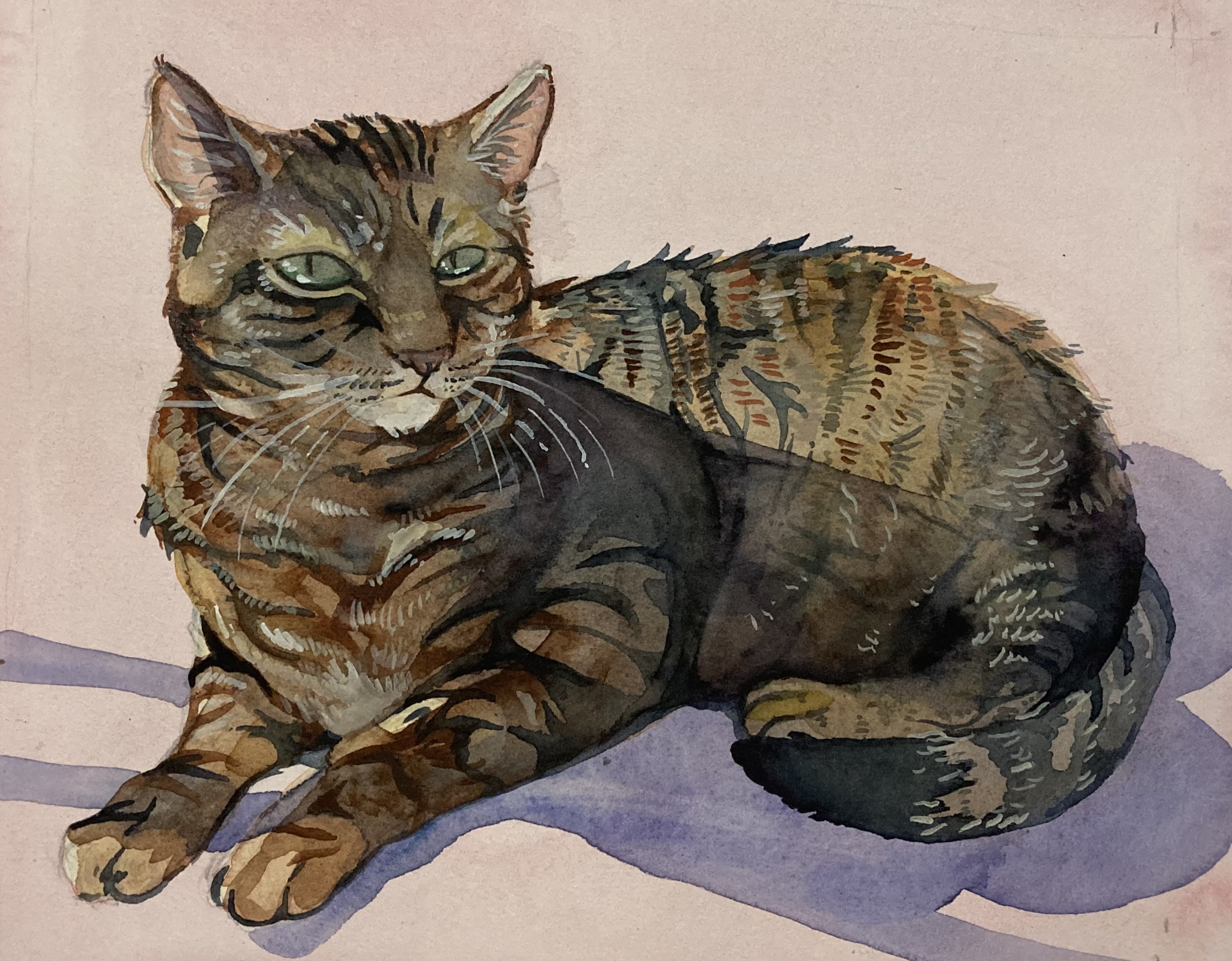 Kitty for Clara, Watercolor and Gouache, 2024