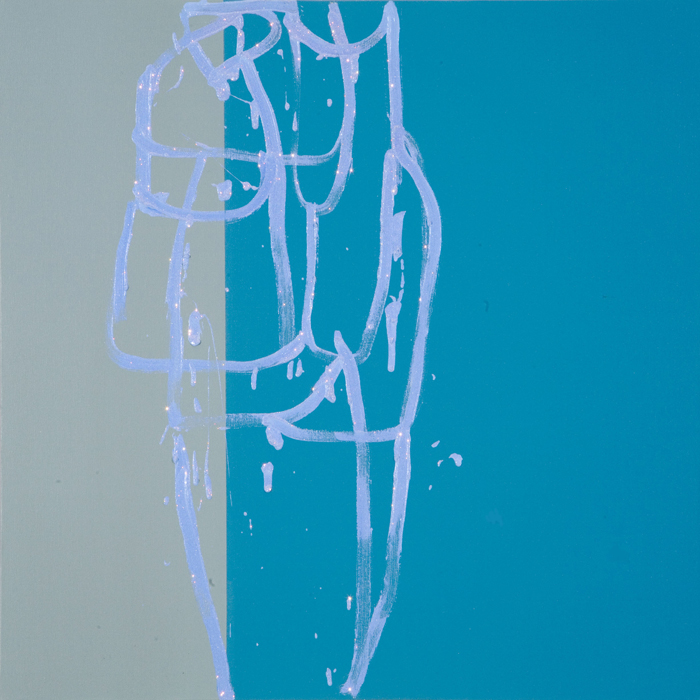 Halo 25, 2007, oil on canvas with crystallina powder, 30x30in