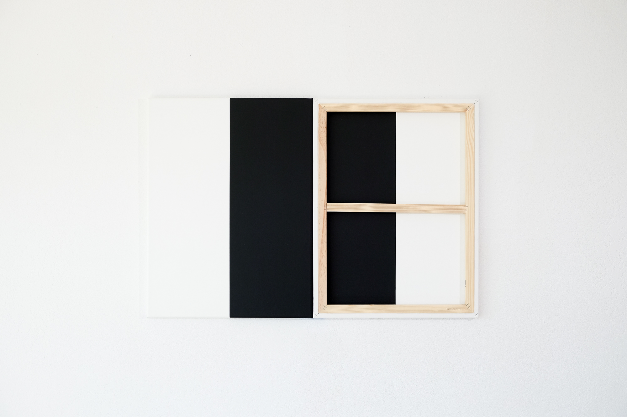 Front/Back White/Black (Vertical), 2019, Acrylic on canvas, 24 x 36 in