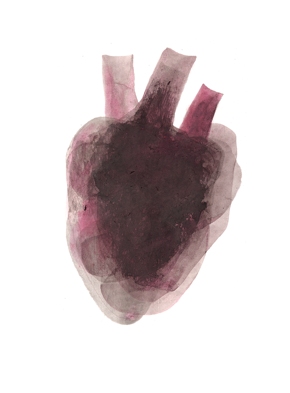 Heart; #37, 2020, Acrylic on Paper, 38x28 cm.