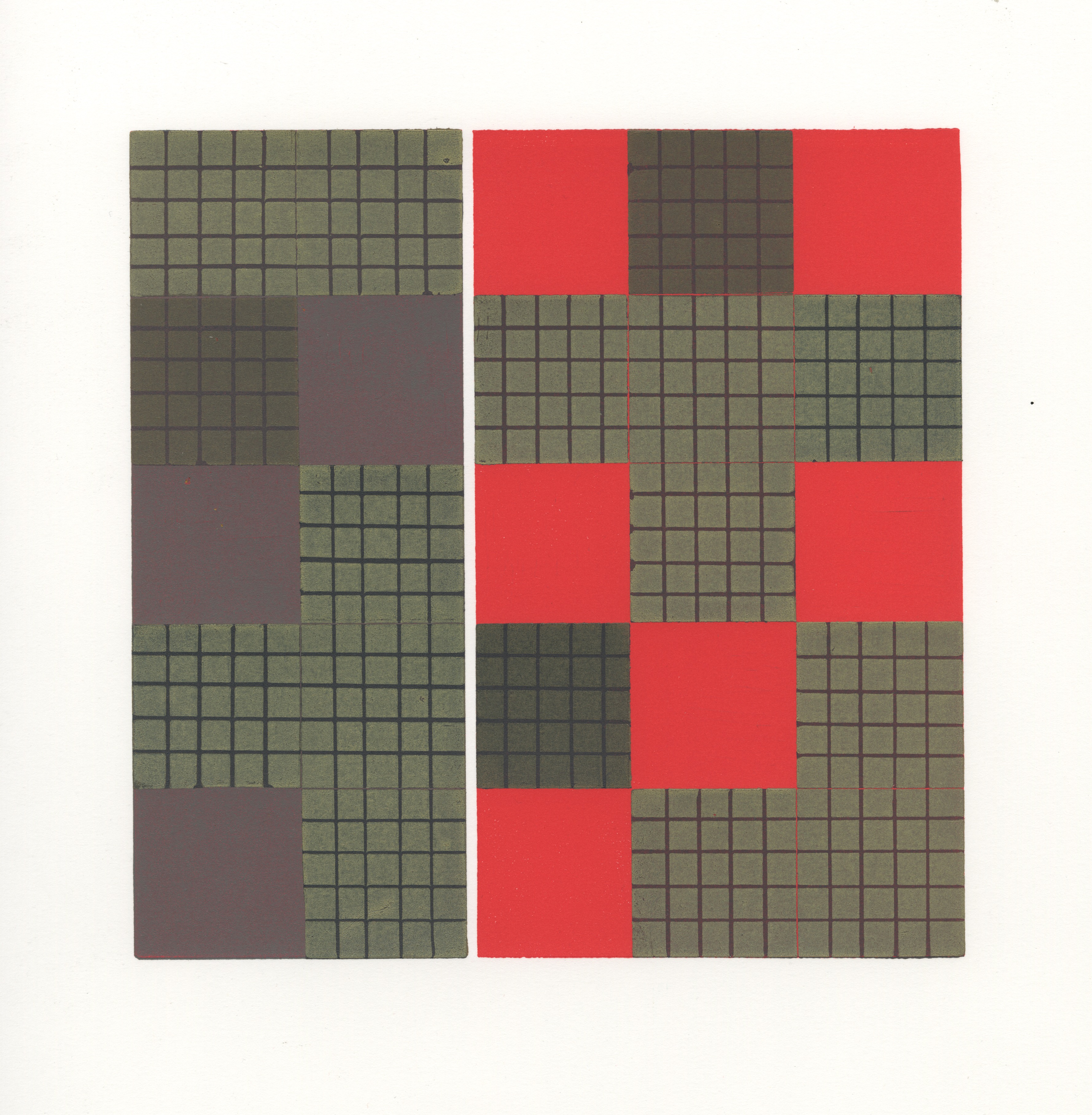 San Domenico (A.P. 21), 2019, Relief Monoprint, 9" x 9"