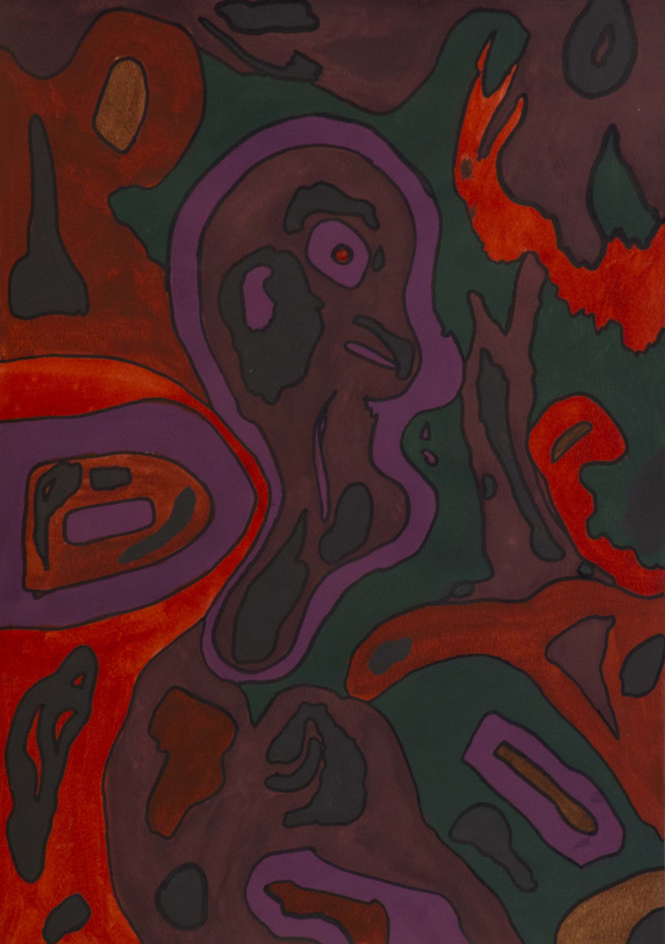 Khotso Motsoeneng, "A painting a day keeps the doctor away 06", 2021, watercolour and gouache on paper, 42 x 29,7 cm (private collection)