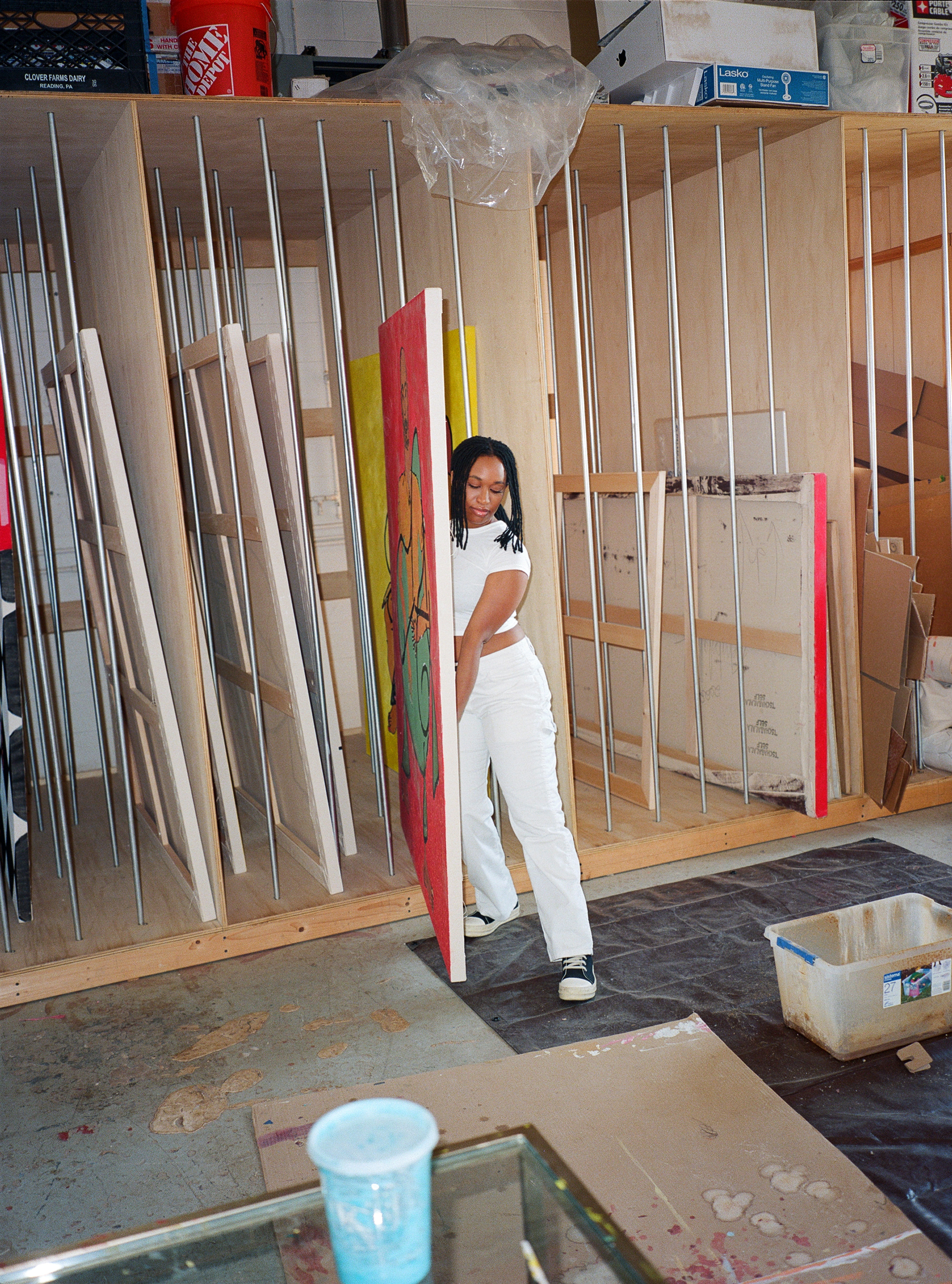 Self at work in her studio, New Haven, CT.