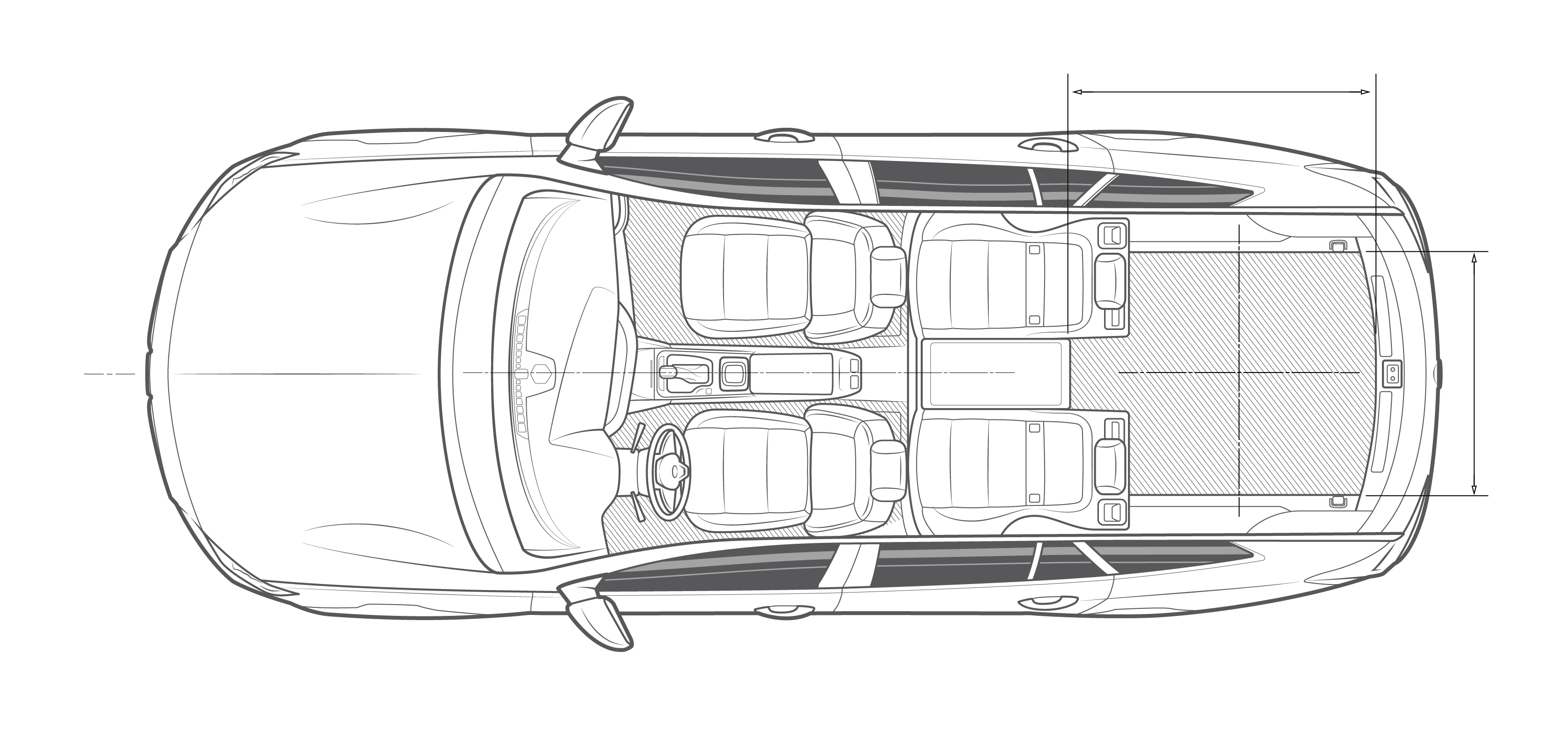 Car Line Drawing Top View