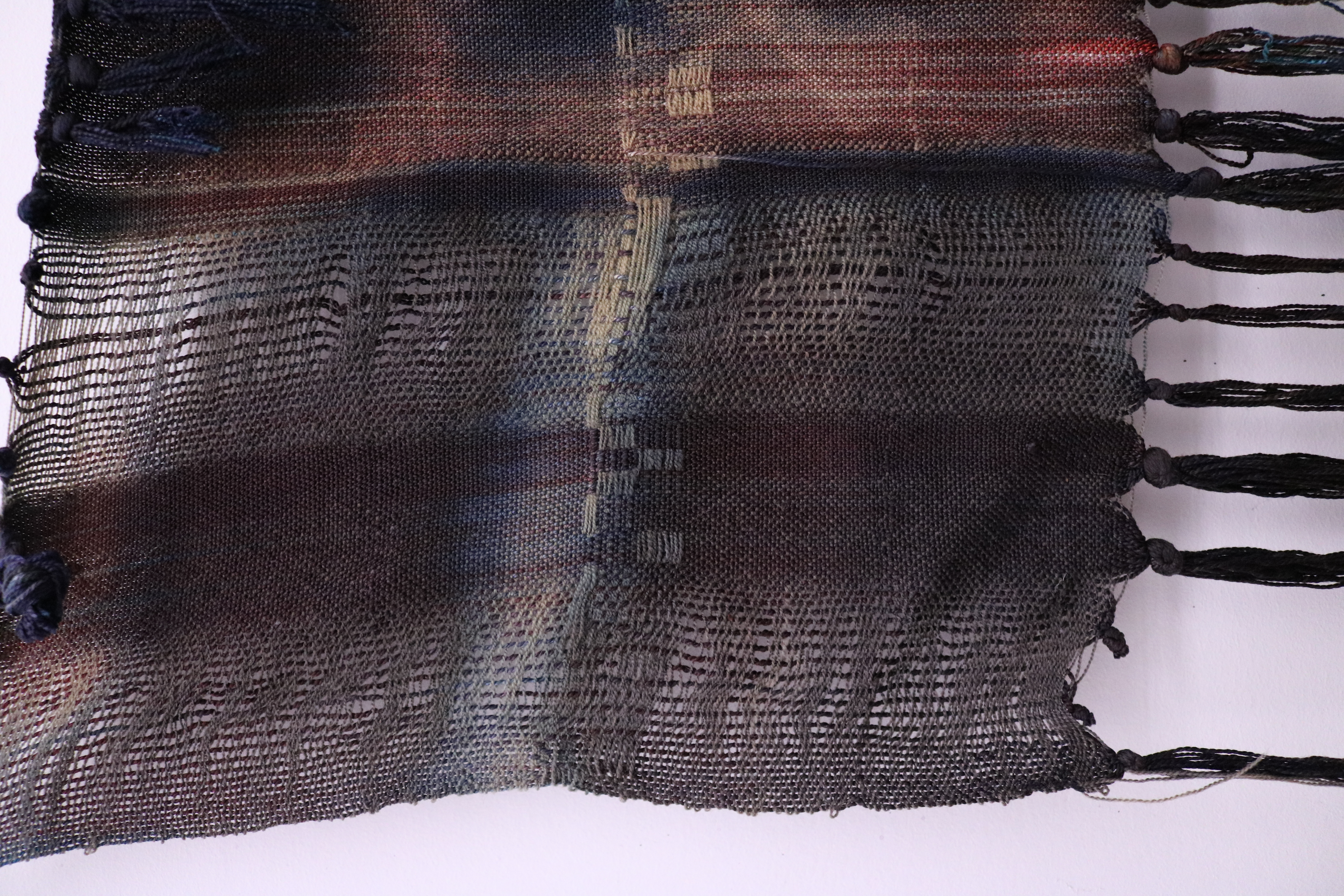 something old, deep down (detail), silk and wool