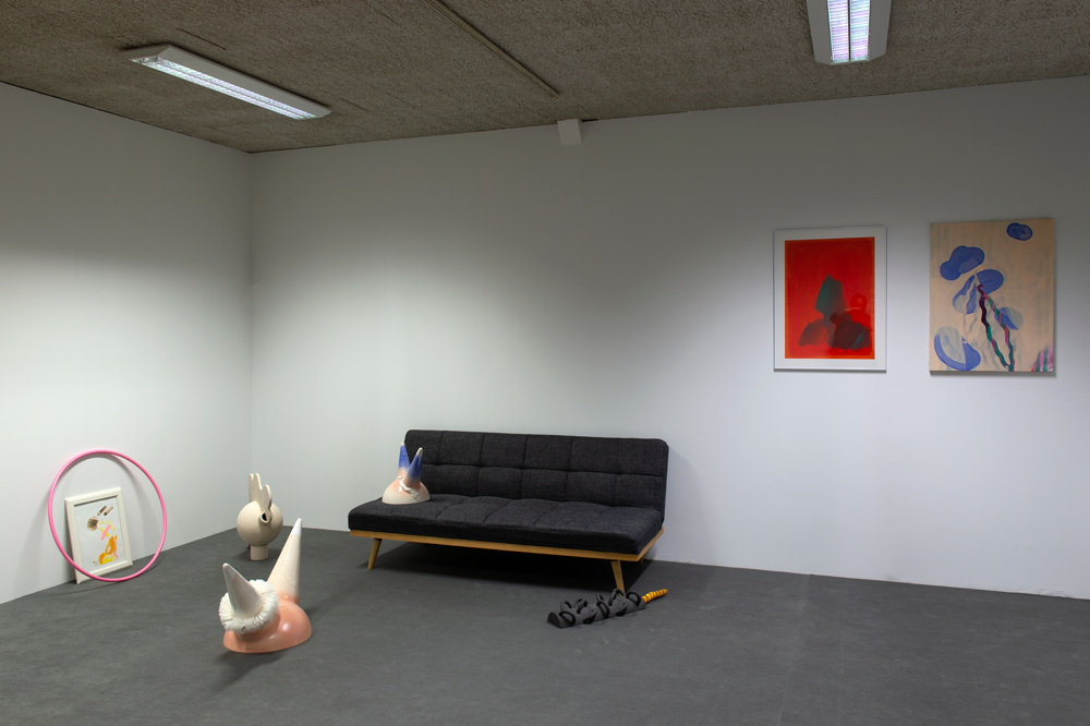 Installation view with the work of Leticia Martínez Pérez (on the left).