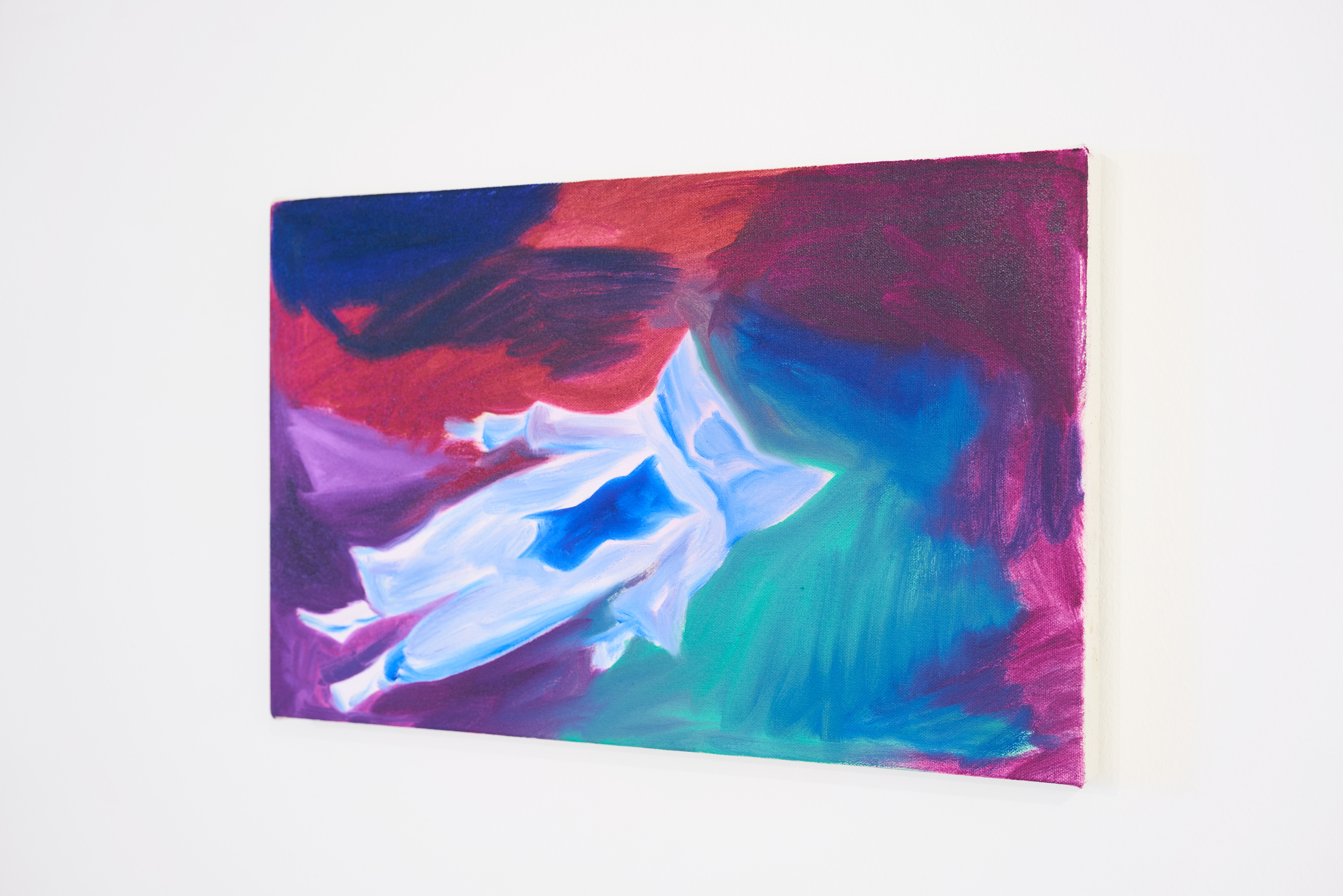 'Flotation Suit', 2021. Oil on canvas, 40x25cm