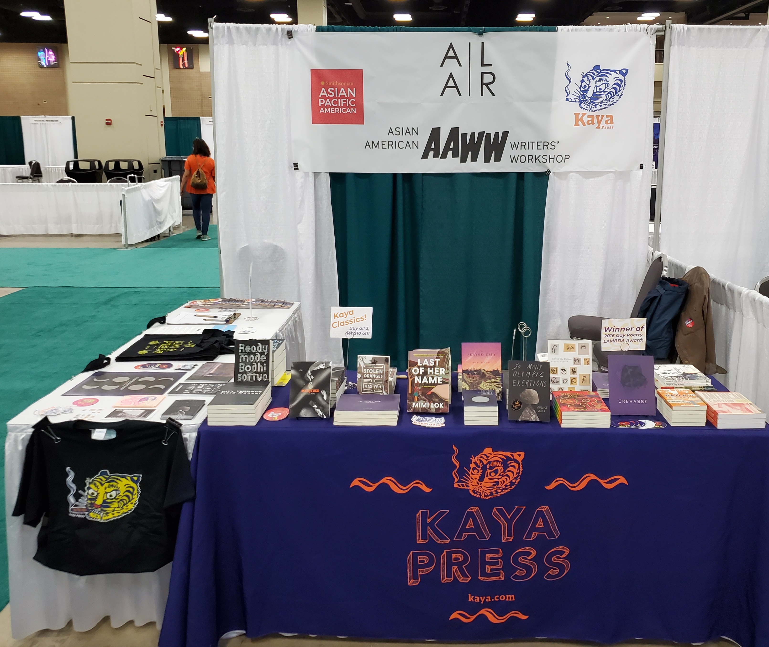Kaya Press table at AWP San Antonio, Texas. March 2020.
