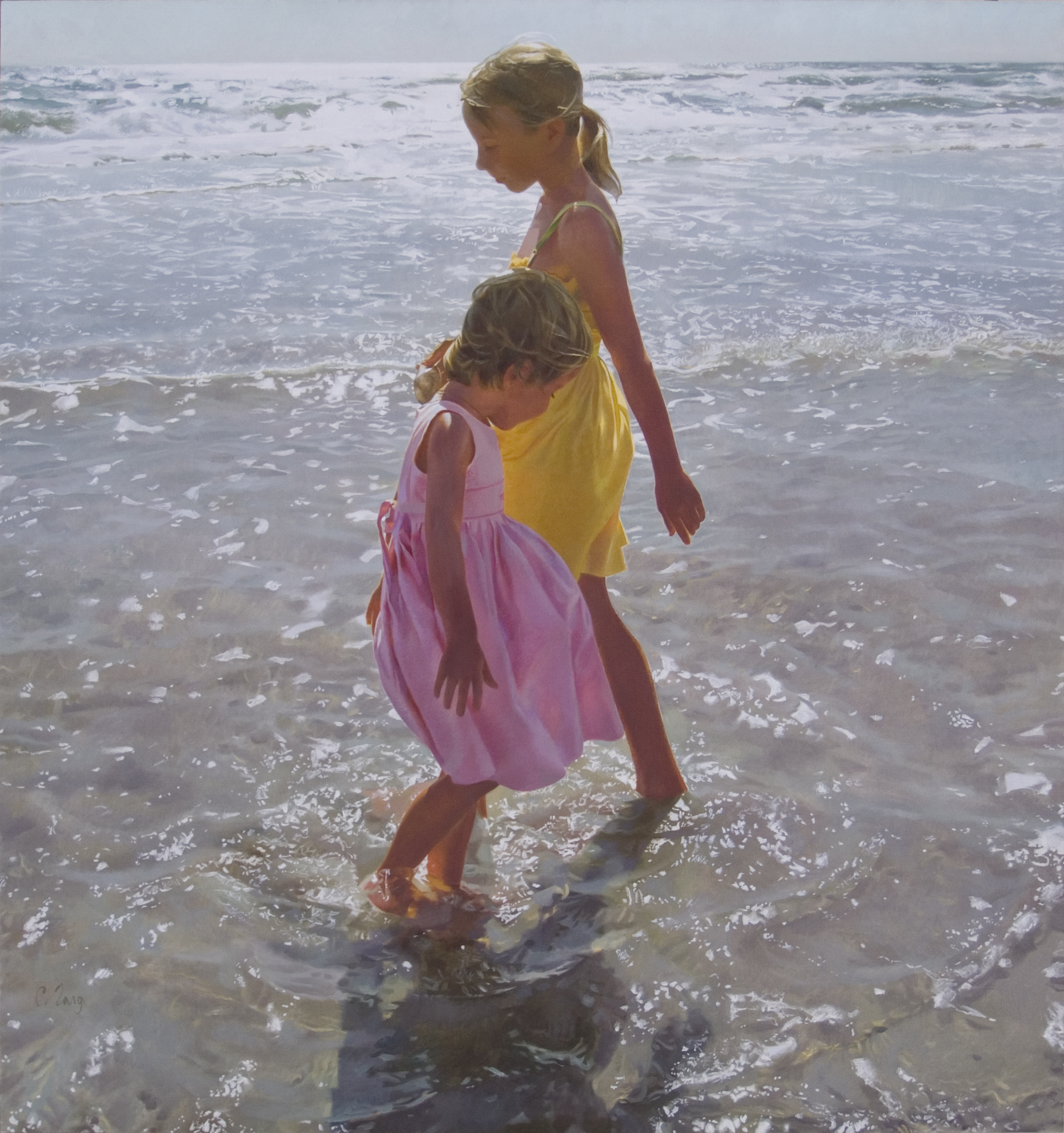 "In shallow water", 2013, oil on canvas, 190 x 180 cm