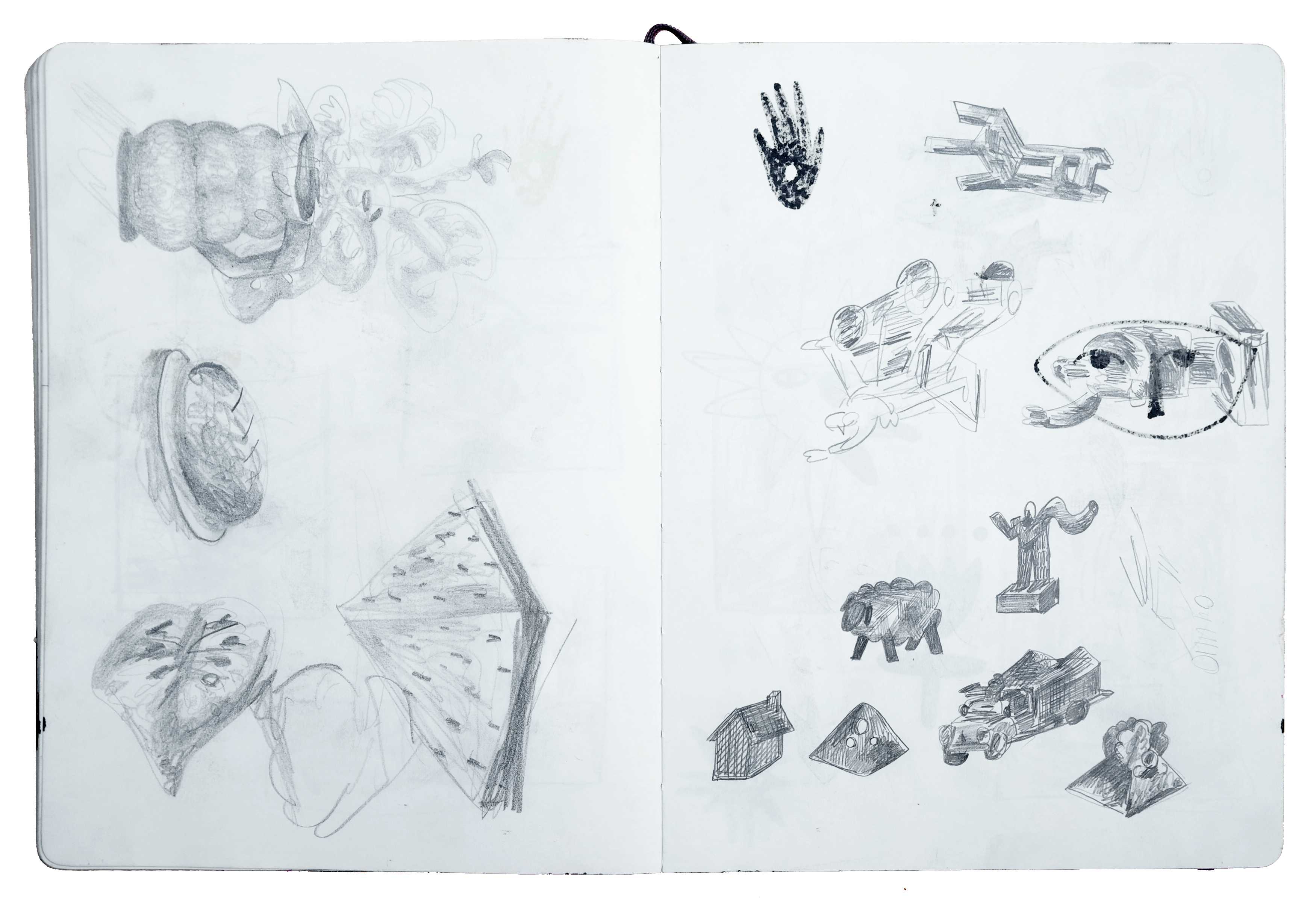 Sketches on paper, 2022-2023. Variable dimensions