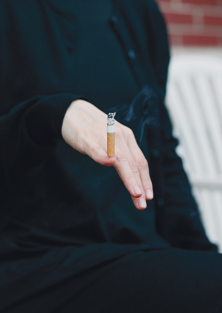 Untitled (Cigarette on Fingernail), 2019 [image 5/5]Giclée print on paper.5 photographs: 30 x 20 cm. each.