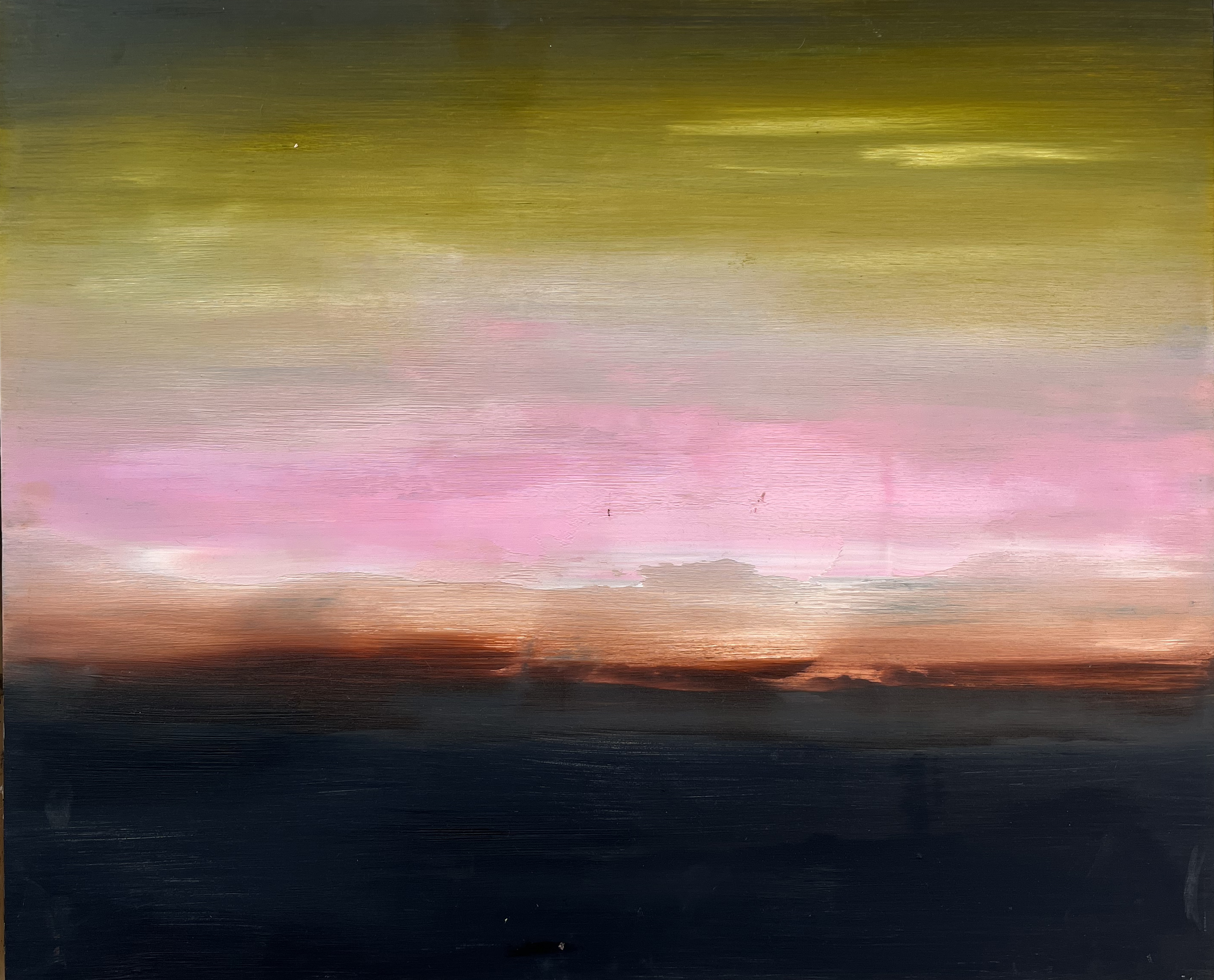 11. It wears him out ( at dusk) 2/2, 2023 oil on board [24 x 30’ inches]