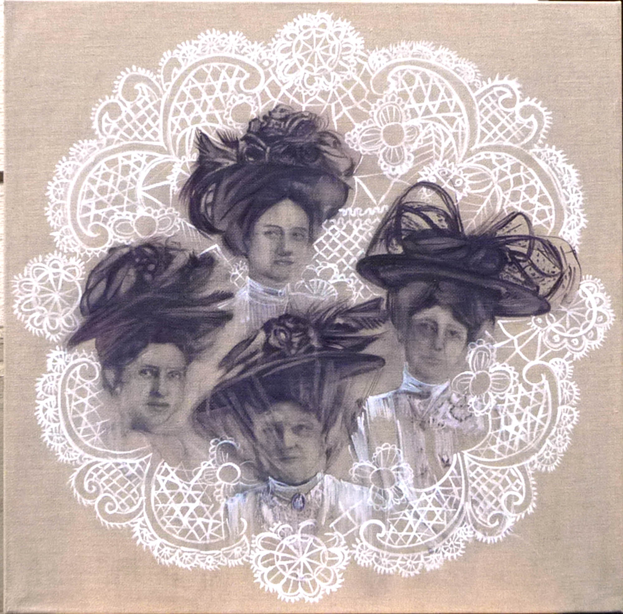 2011 — „Kaffekränzchen“ / „Tee Time“ — 60x60 — Öl auf Naturleinen/Oil on Canvas