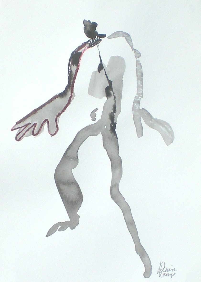 Standing loose Werk op papier Dit werk is verkocht.