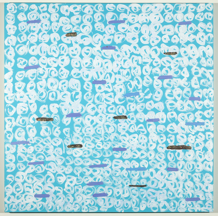 Love Letter #7, 2018, acrylic and oil on canvas, 48 x 48 in