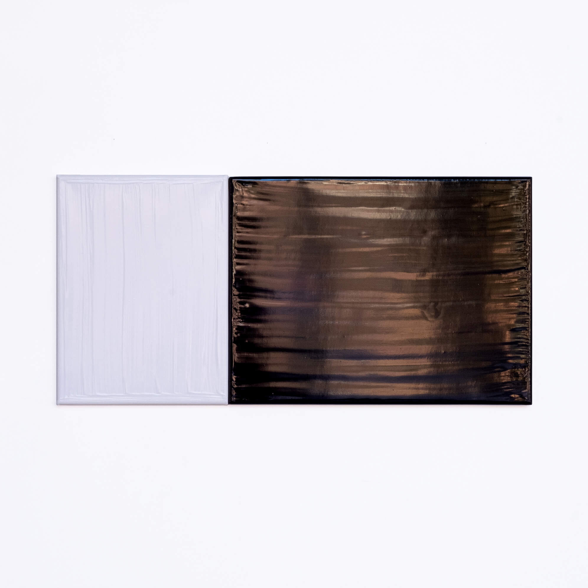 As Seen on TV (White/Black), 2020, Flex Seal&trade;️on canvas, 12 x 24 in