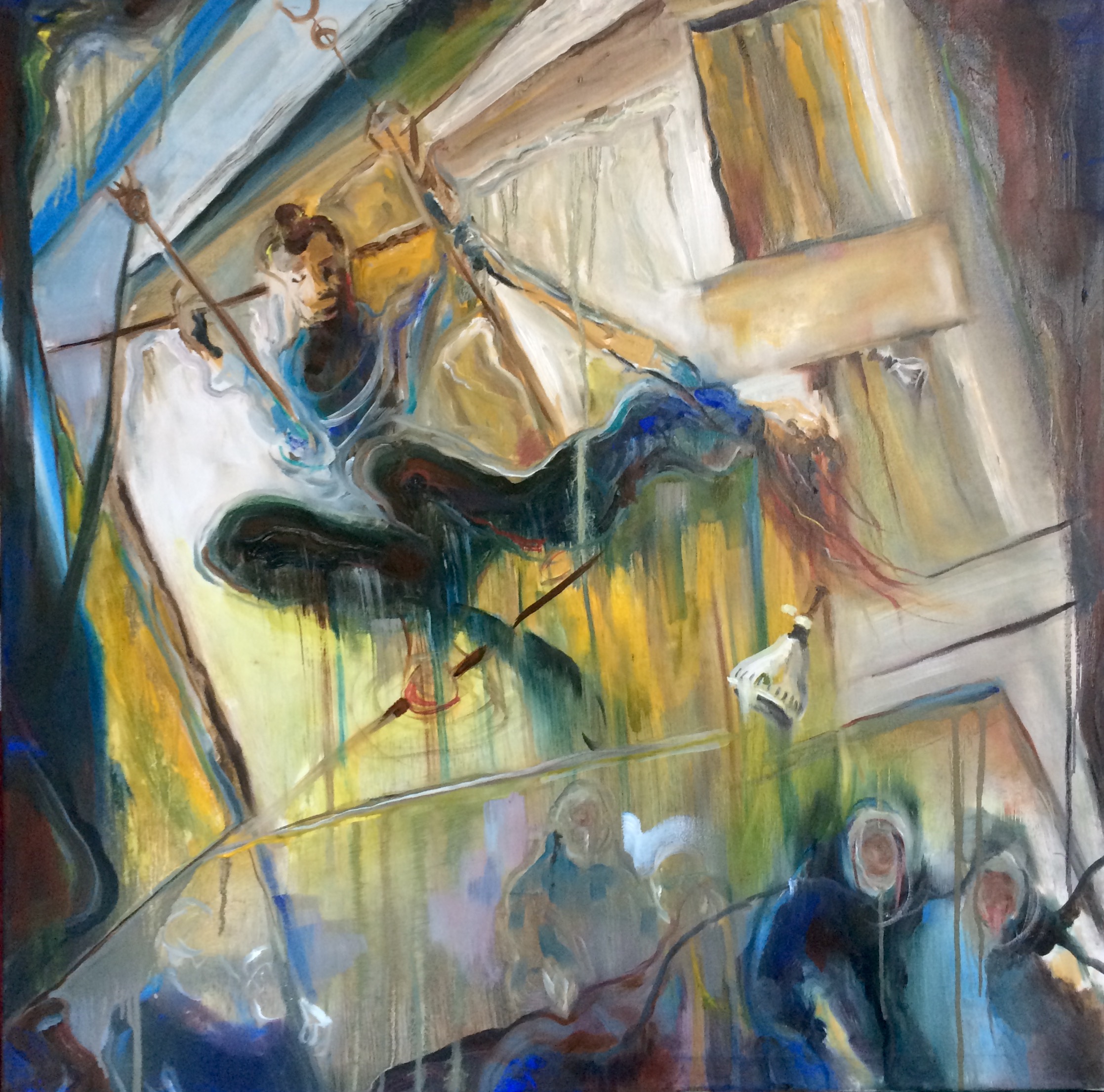"Swingers" joint painting with John Gathercole | oil on canvas| 80 x 80cm | 2018