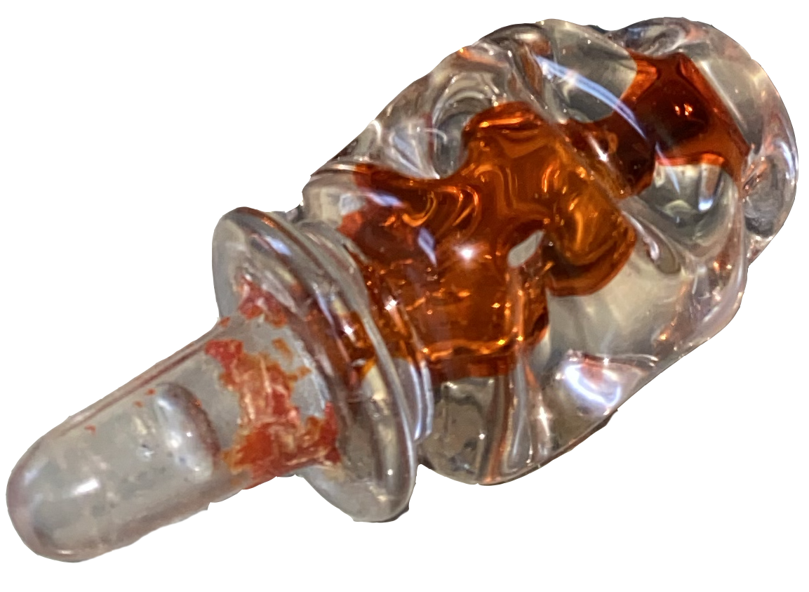 orange glass perfume bottle top