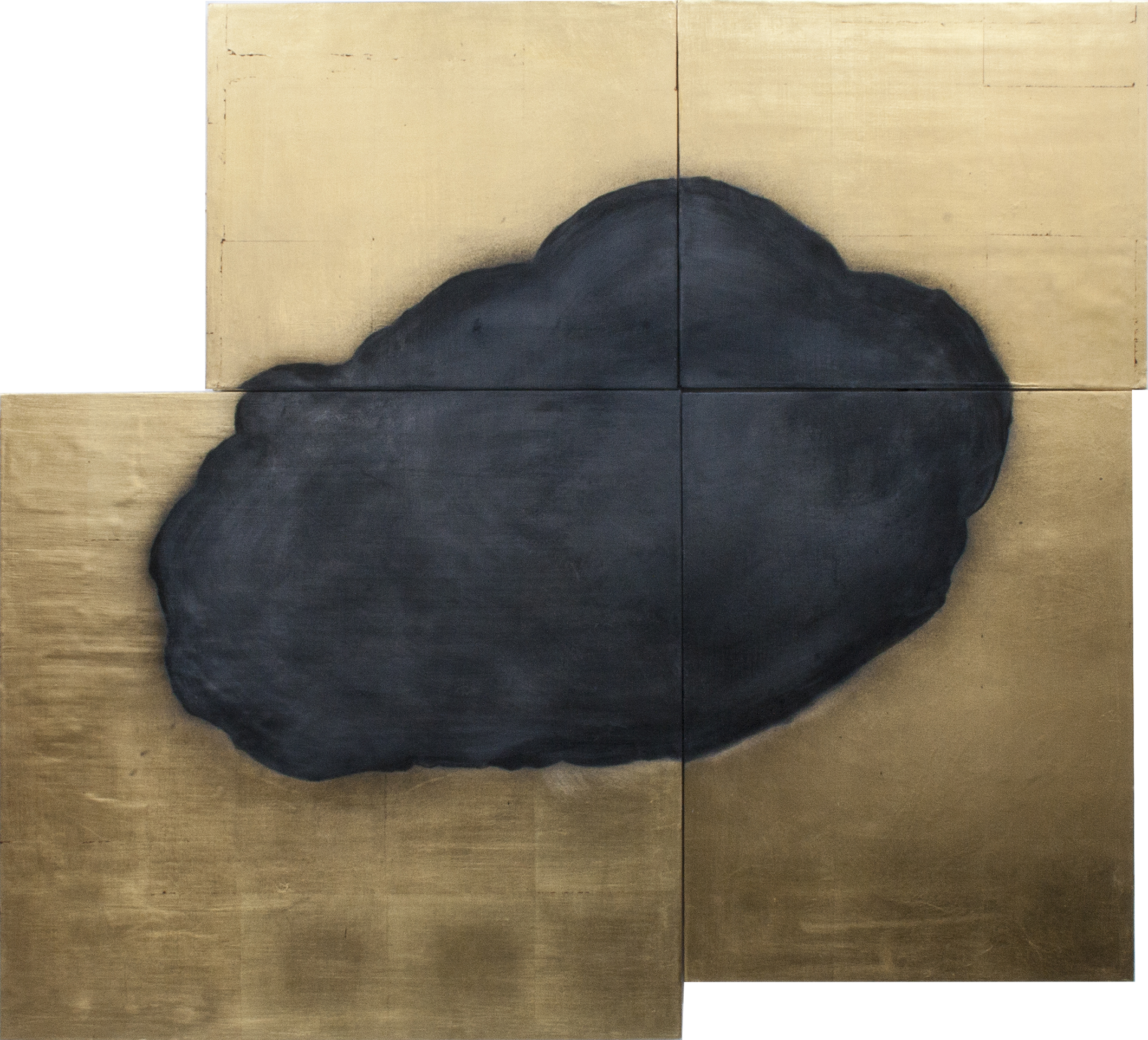 The Cloud, Future Value, 2017, 107x96cm, oil, spray paint, metal leaf on gesso panels