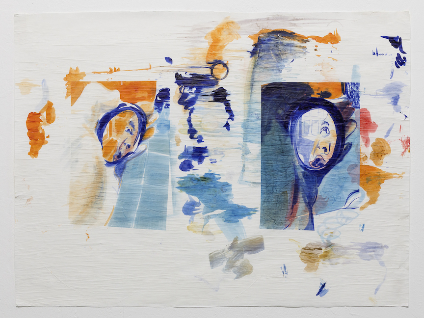 “untitled (bathroom wormhole)”, Ink on and between silk paper, 75 x 100 cm, 2017, Photo: Marcel Stahn