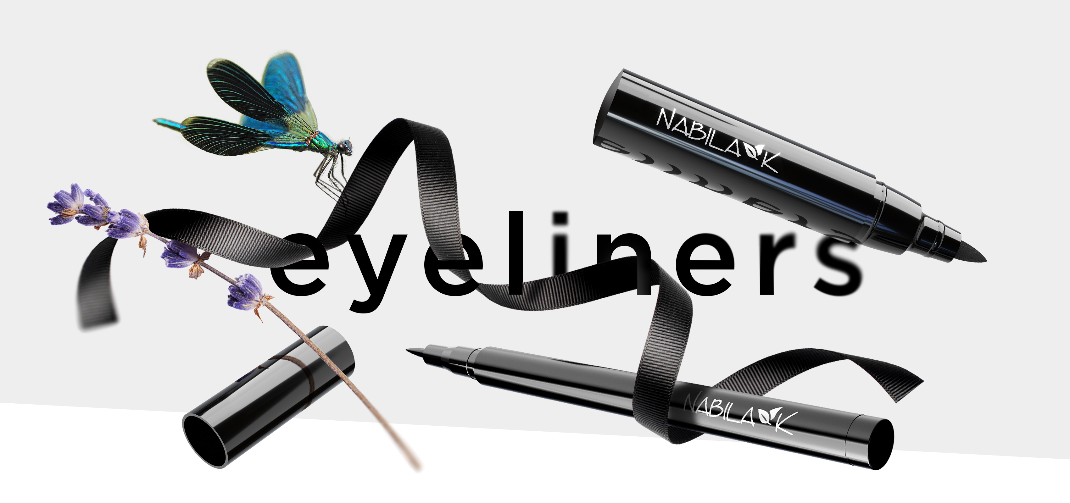 Social media campaign for the eyeliner products line. Cosmetic product photography. Makeup product styling. Created by Eclectic M Studio.