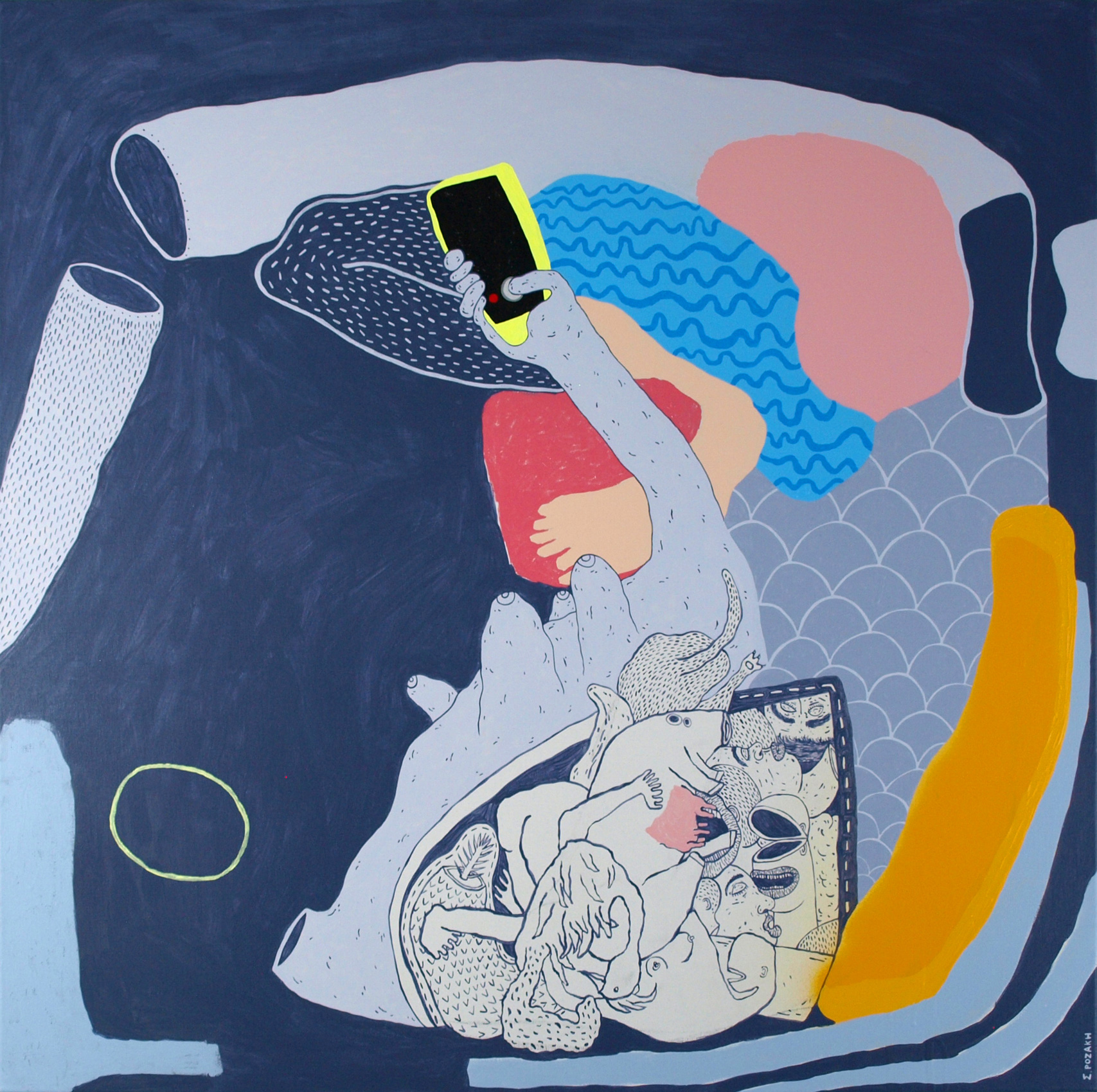untitled, 2019, acrylic paint on canvas, 90 × 90 cm