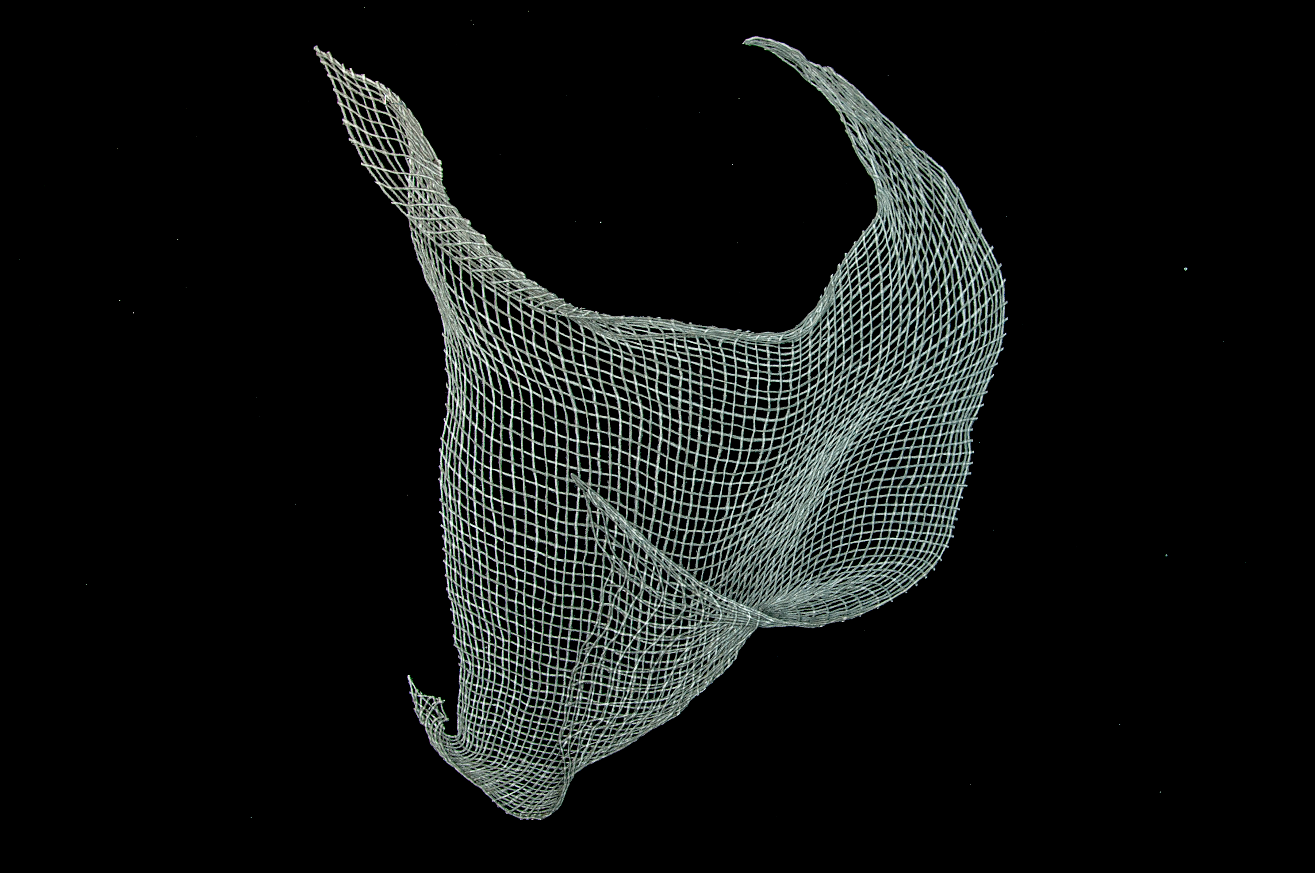 Gray (Voices series), Hand woven cotton, stained with inks and pigments / Coton tissé à la main et teint à l’encre et aux pigments 37” x 36”