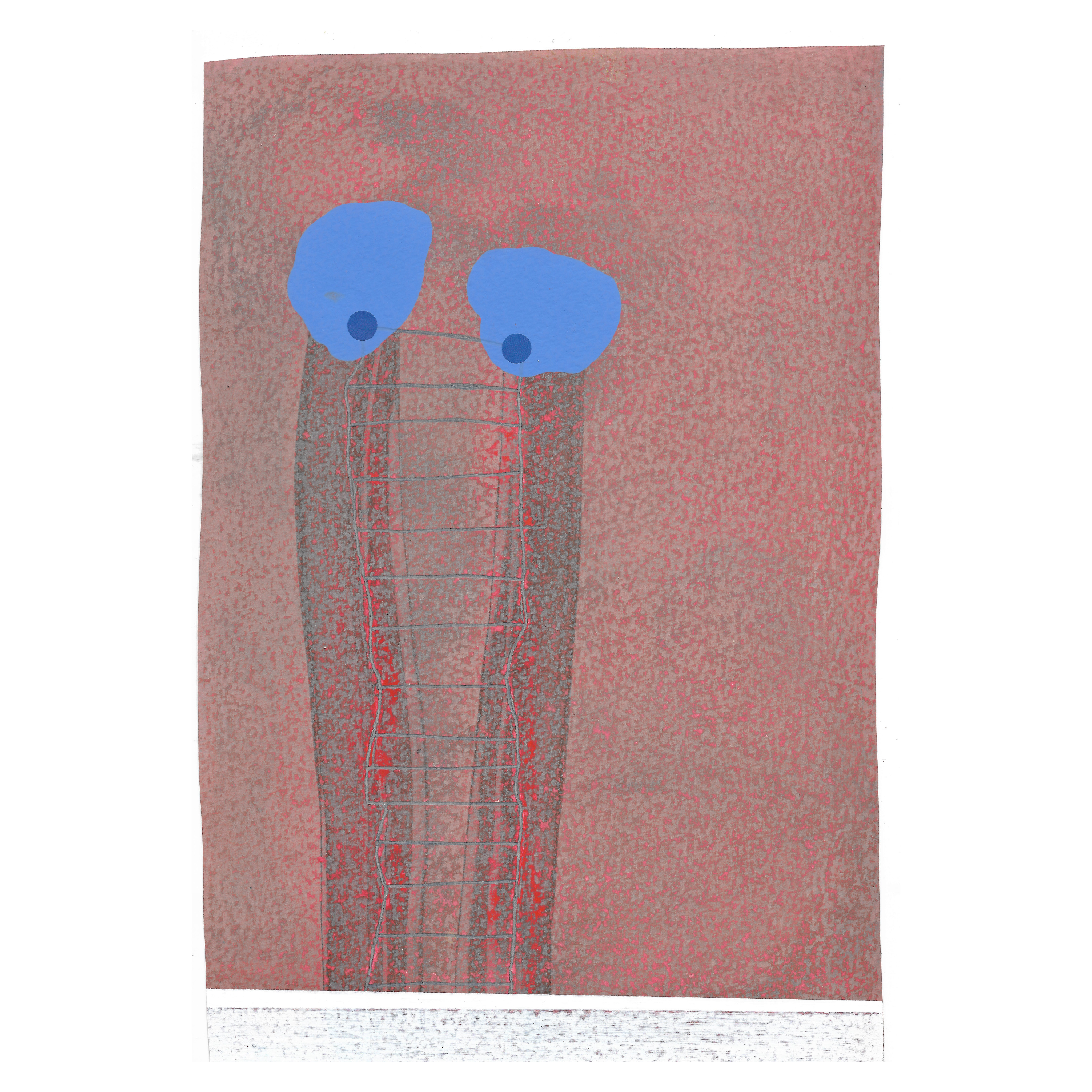 Ladder, 2024, acrylic and stickers on paper, 28 x 19cm