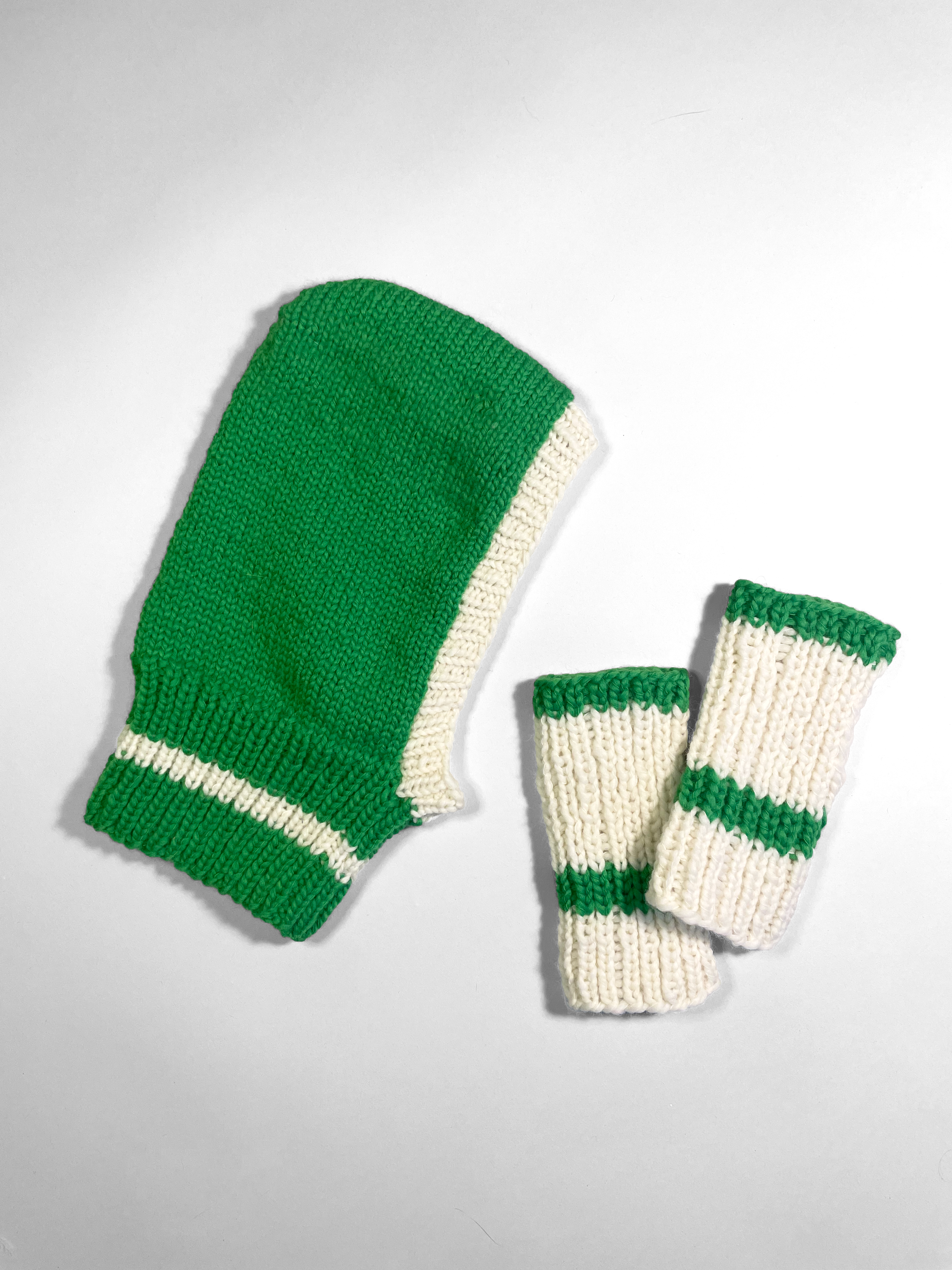 Hand Knit Balaclava + Hand Warmer Sets