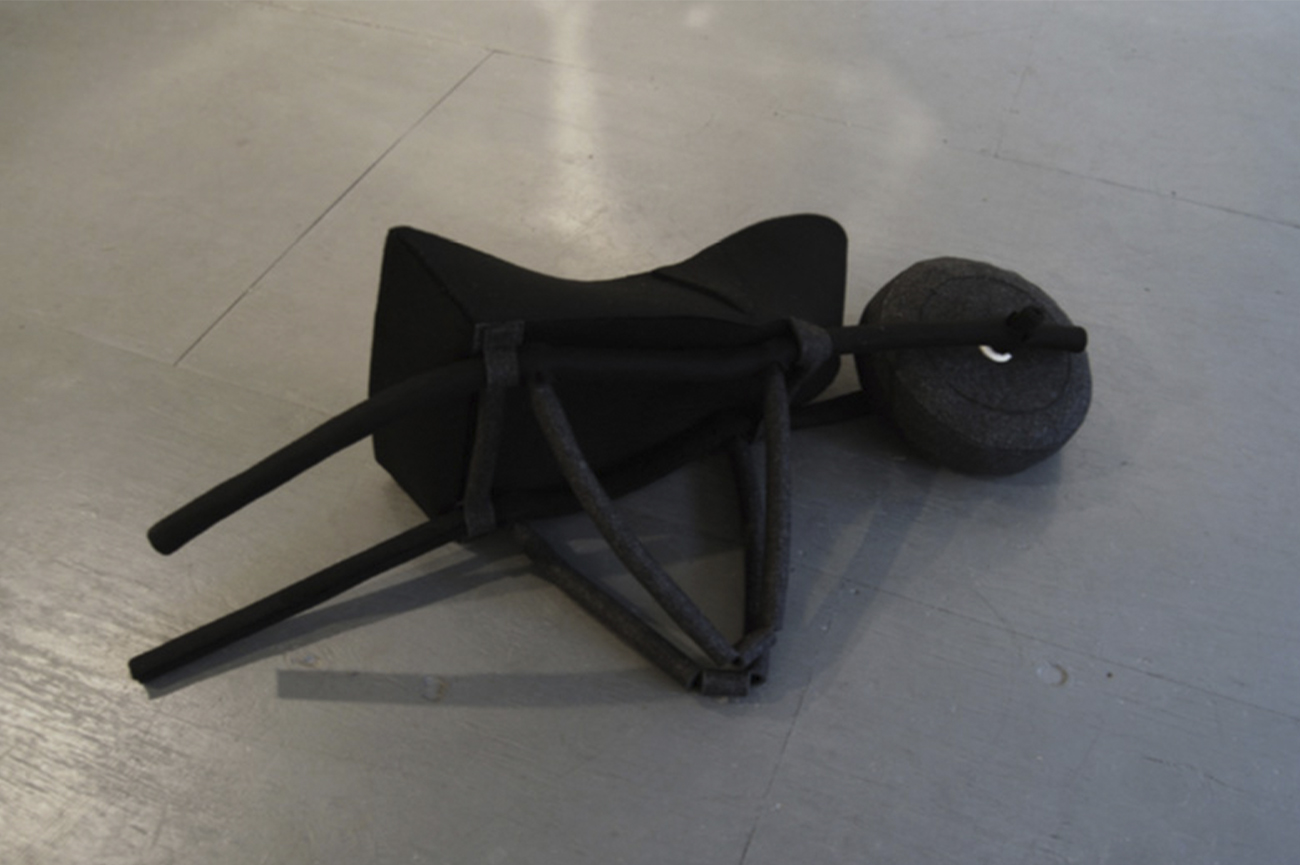 Johanna UnzuetaWheel Barrel, 2008Felt and thread cut and sewn by hand160 x 50 x 60 cm