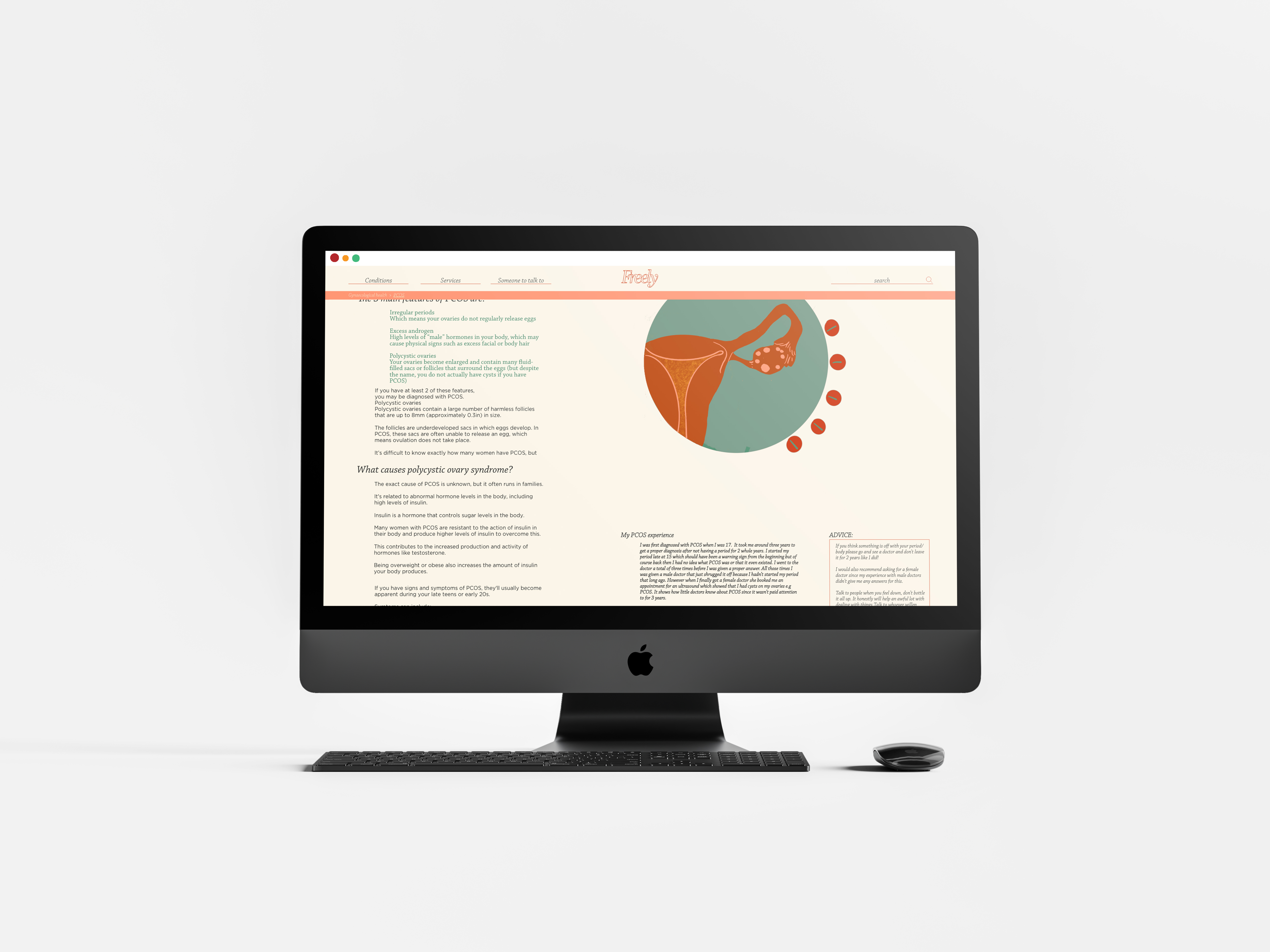 photo, Imac, freely website with illustration