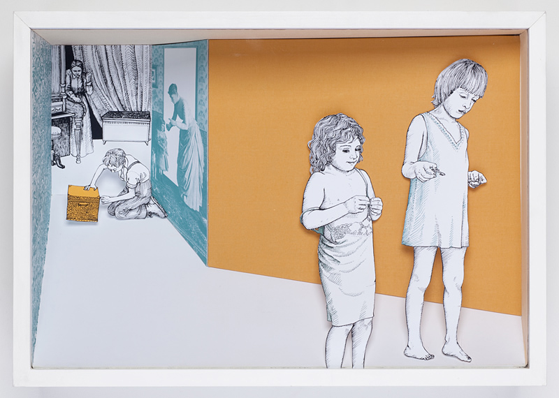 Key, 2008. Silkscreen on Bristol board, linen bookcloth, MDF, glass, 42 x 60 x 20 cms | 16.5" x 23.6" x 7.9"
