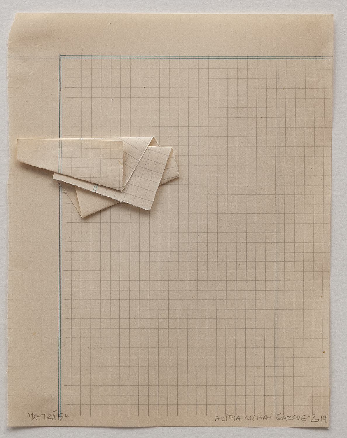 Collage, and graphite on paper. 12” x 9”