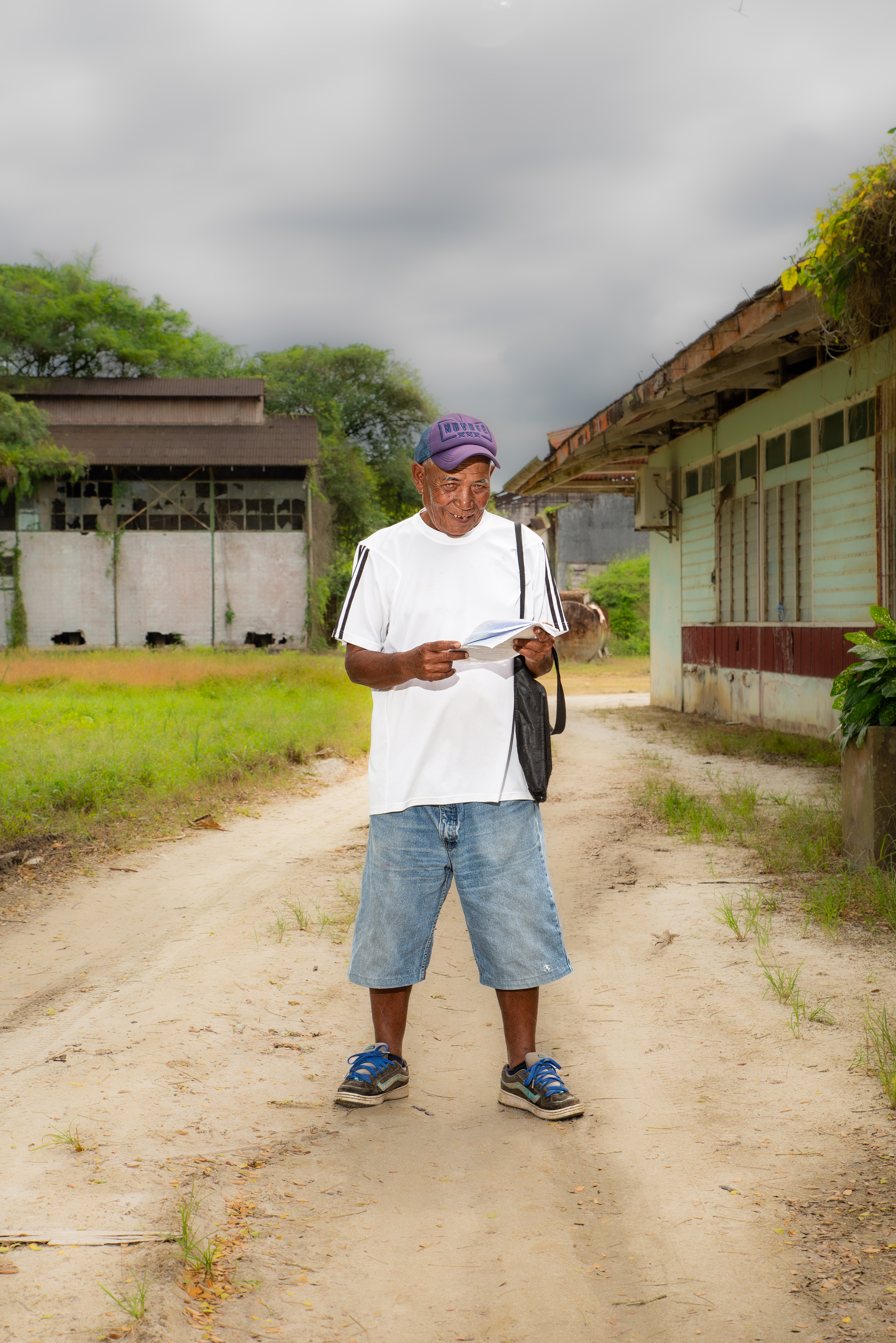 Grandpa Bimbo, our guide and the younger brother of former colleague of grandpa Iksan. Grandpa Bimbo writes poems about Sugar Company Mariënburg.