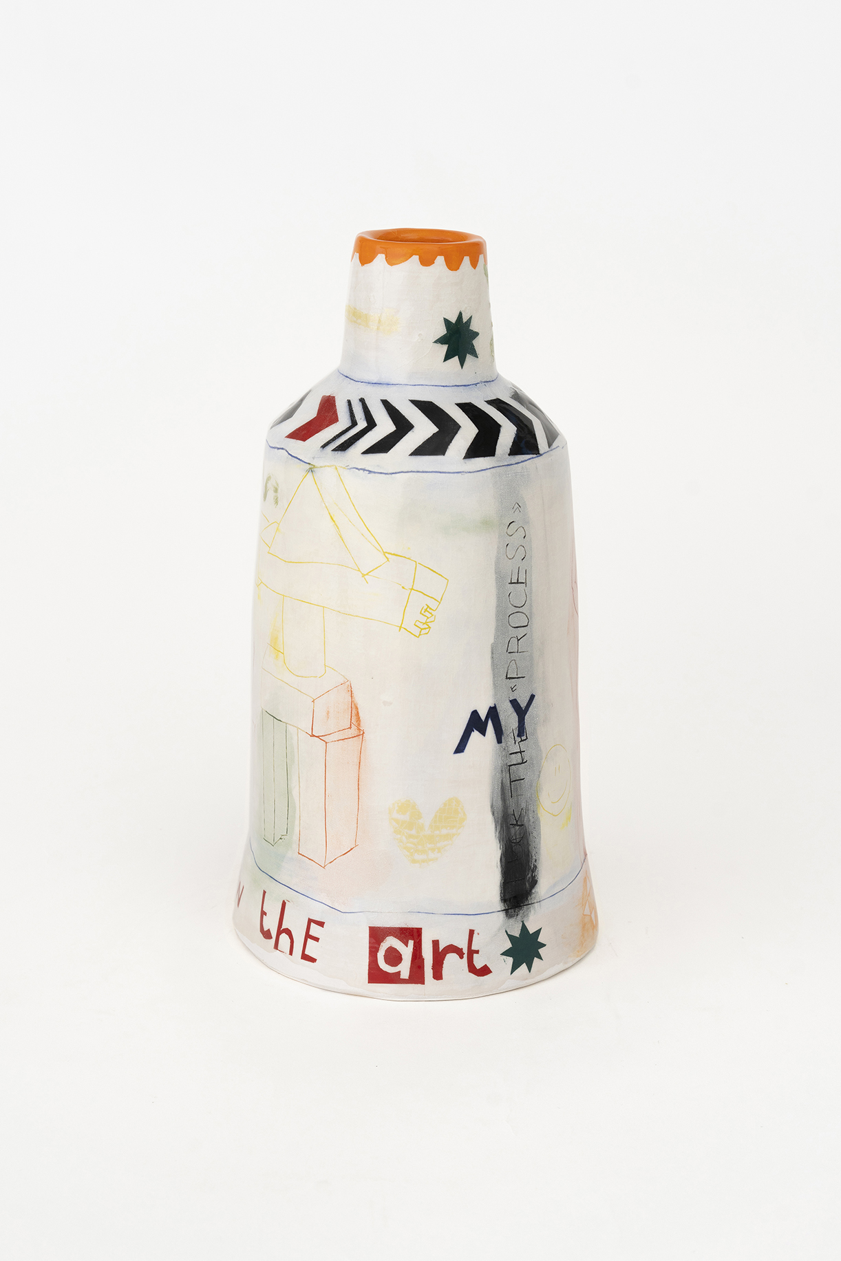 At the bottom of my heart No 04, 2024  Hand-built, stoneware with engobe, transparent glaze 26.5 H x 13.5 Ø cm