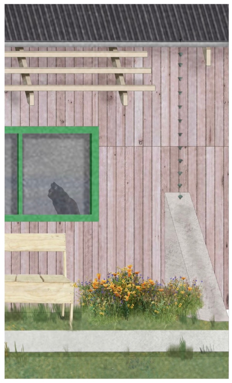 Naturally stained local timber cladding